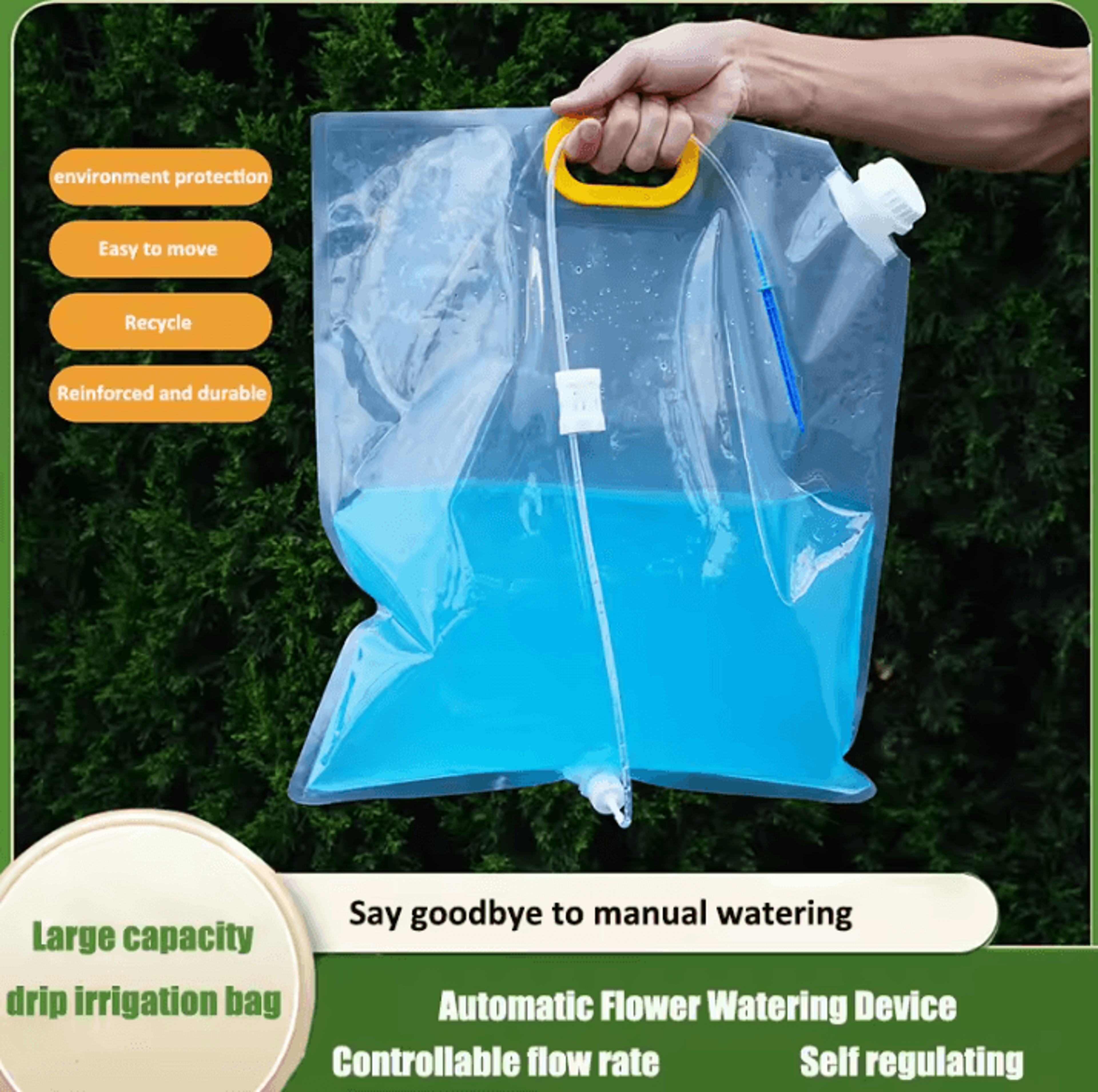 10l slow release plant watering bag with adjustable drip irrigation kit