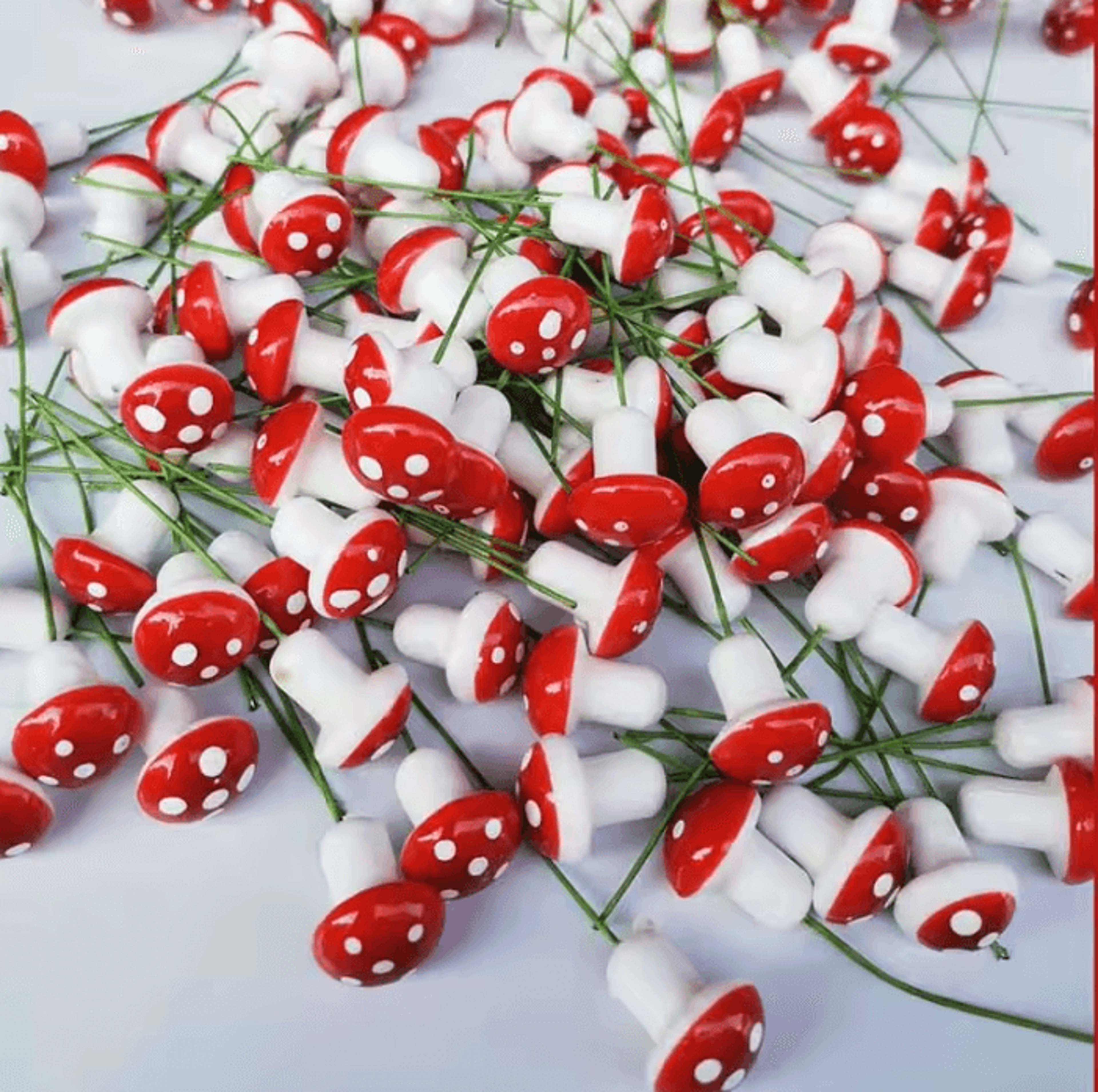 mini red mushroom fairy garden ornaments for bonsai & plant pots