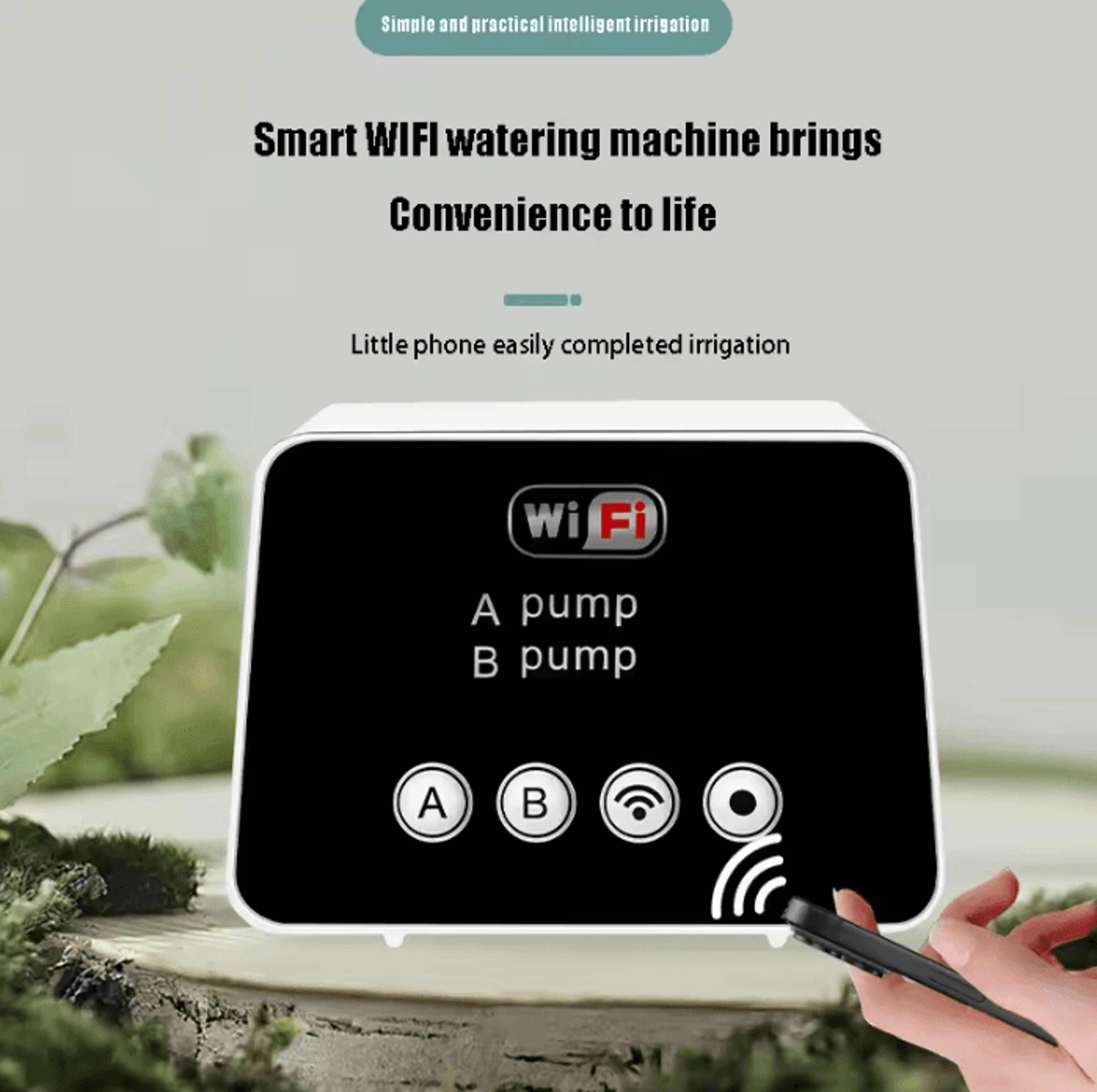 wifi smart double pump drip irrigation system with app-controlled watering timer