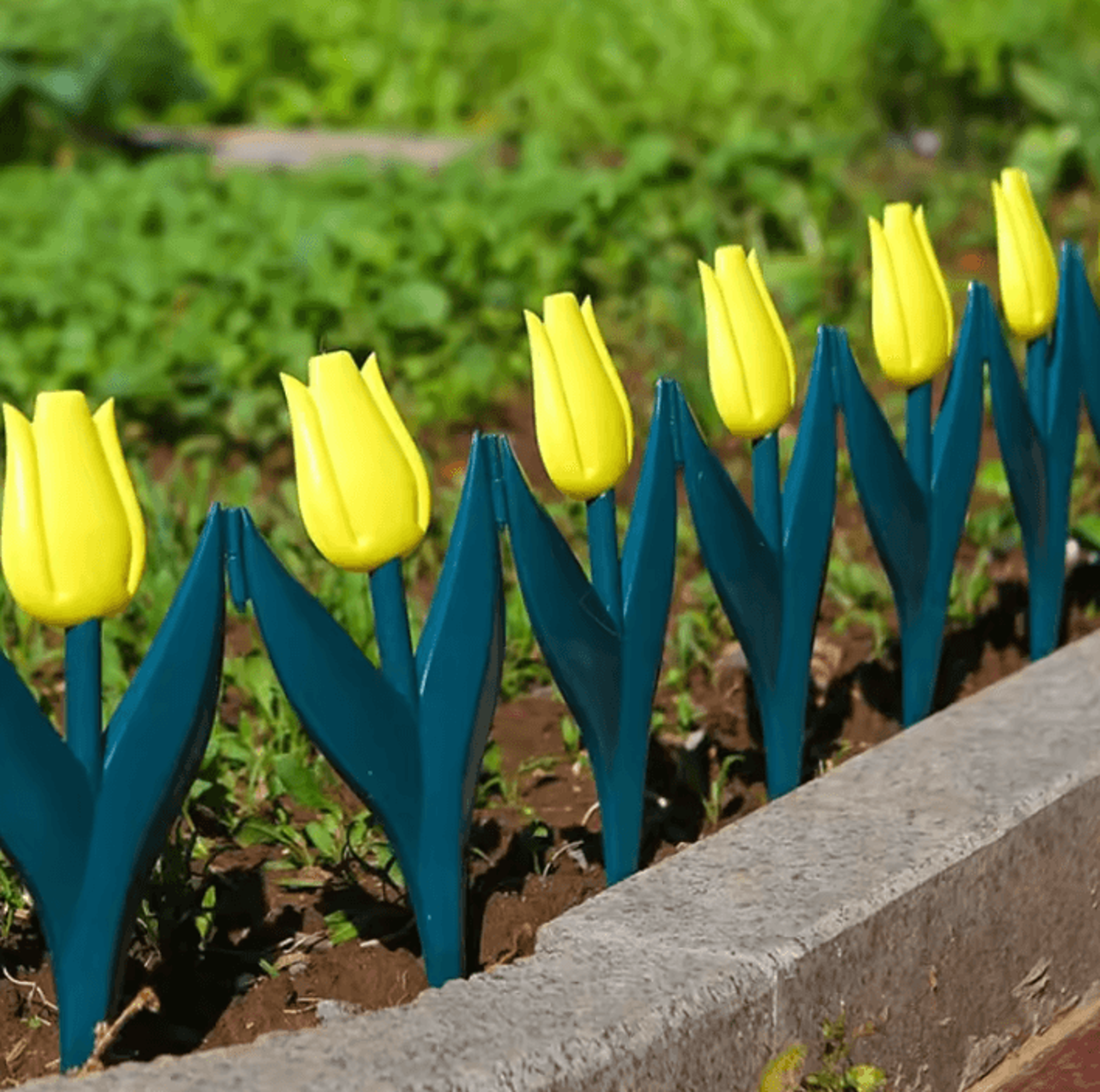 10-piece tulip garden border fence decorative pp lawn edging set