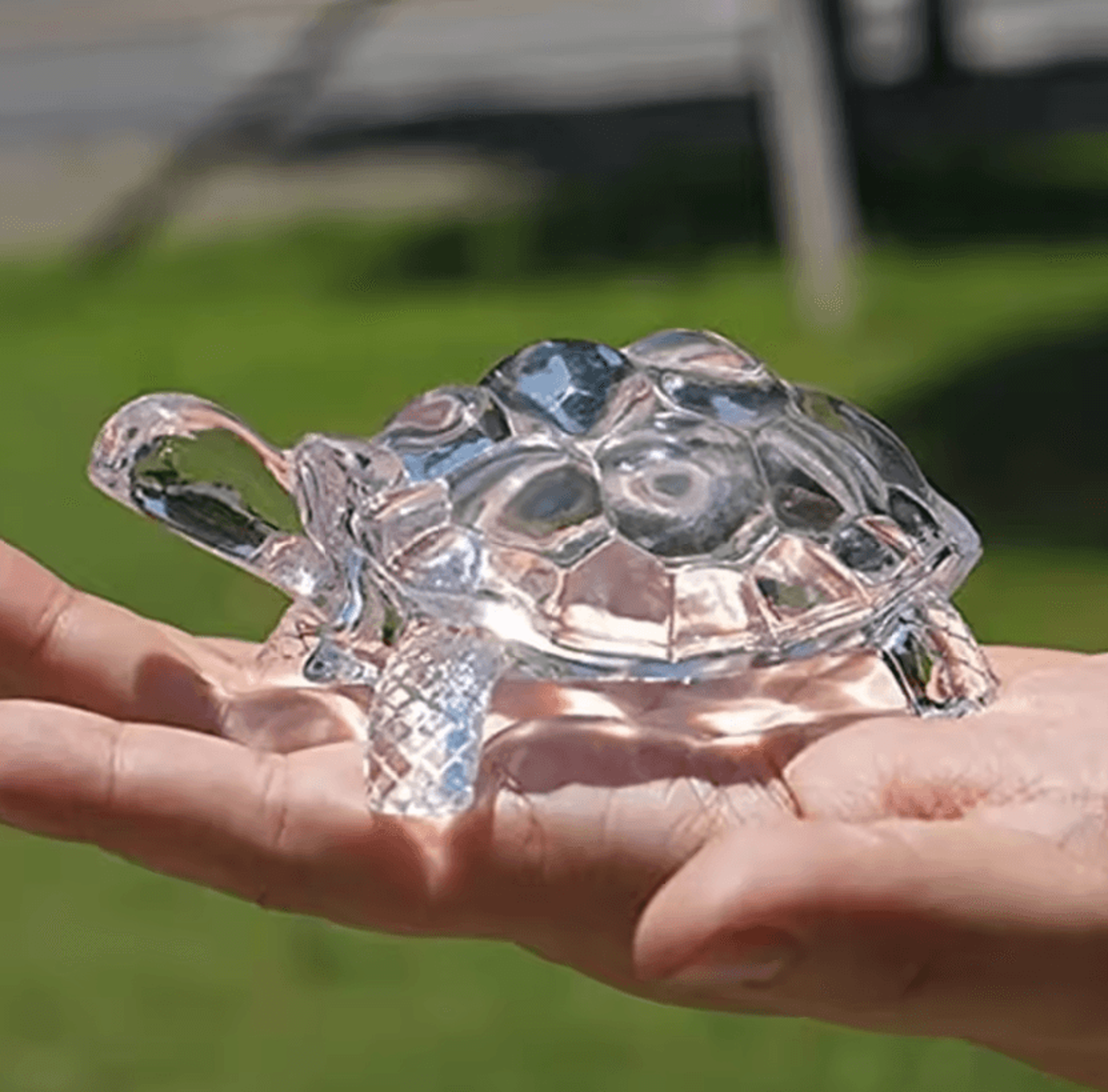 crystal turtle figurine lucky feng shui desk & aquarium ornament