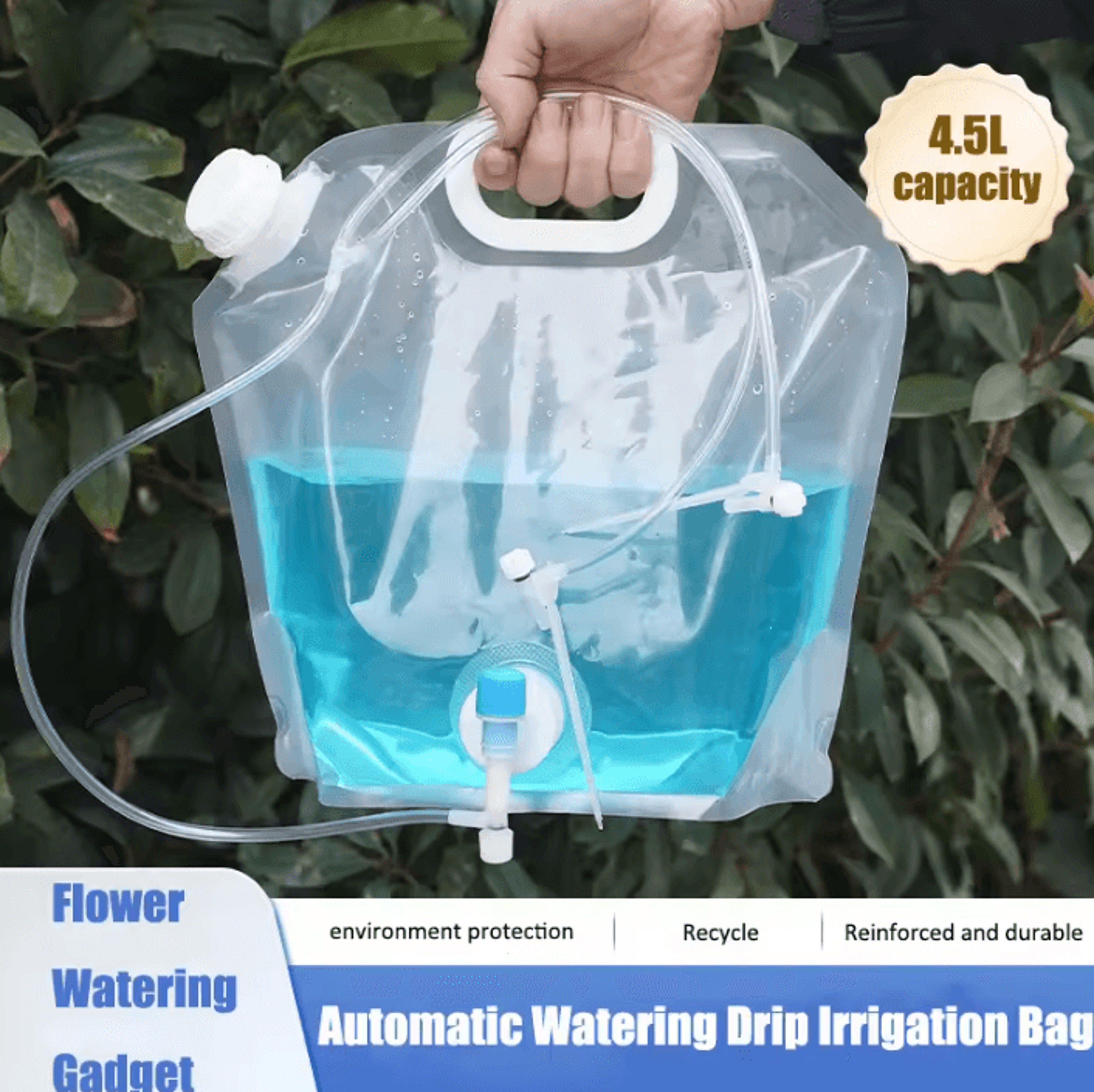 4.5l adjustable self watering drip irrigation bag for indoor & outdoor plants