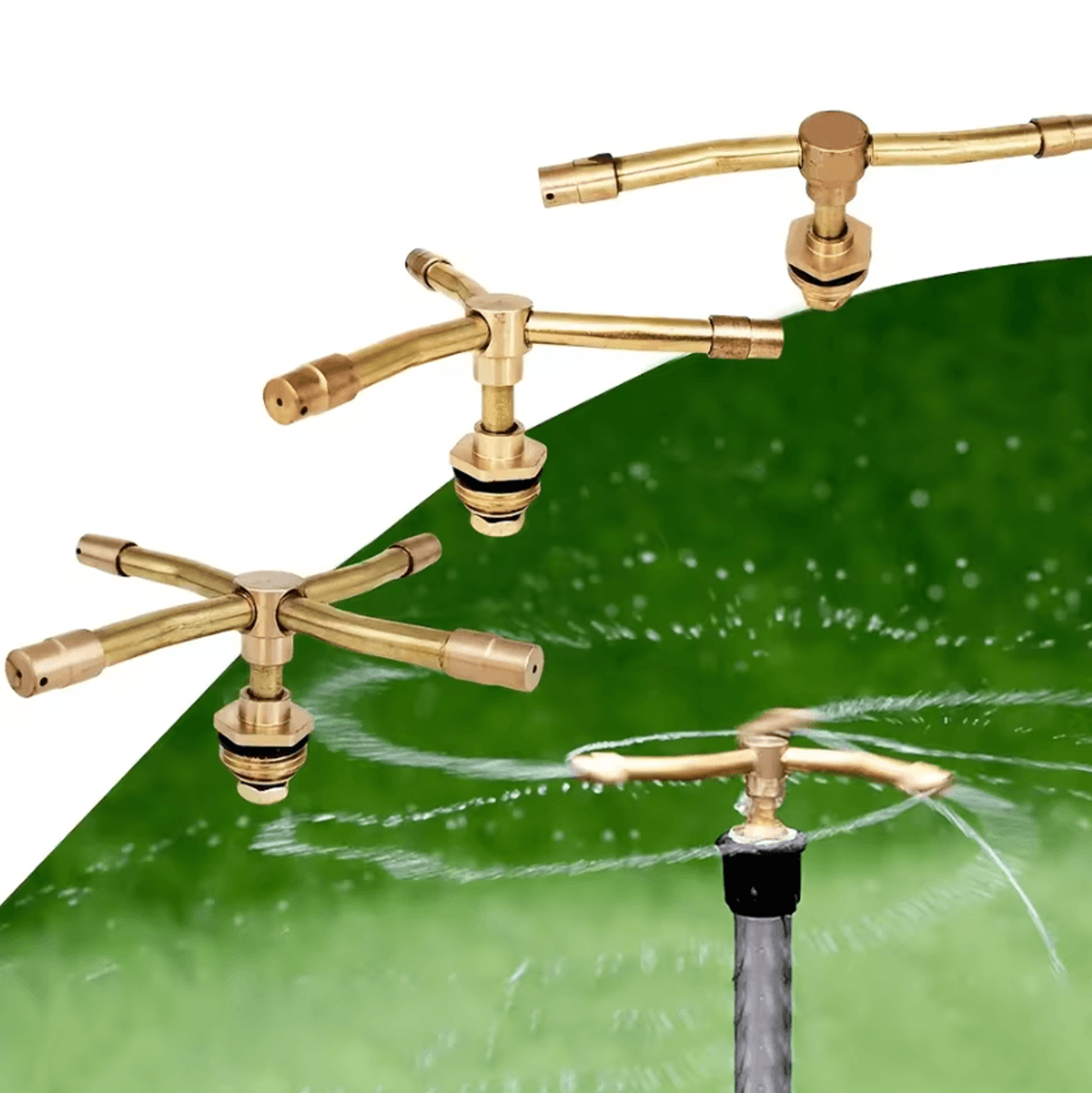360° automatic rotating sprinkler head – connectable garden irrigation nozzle for lawn & landscape watering