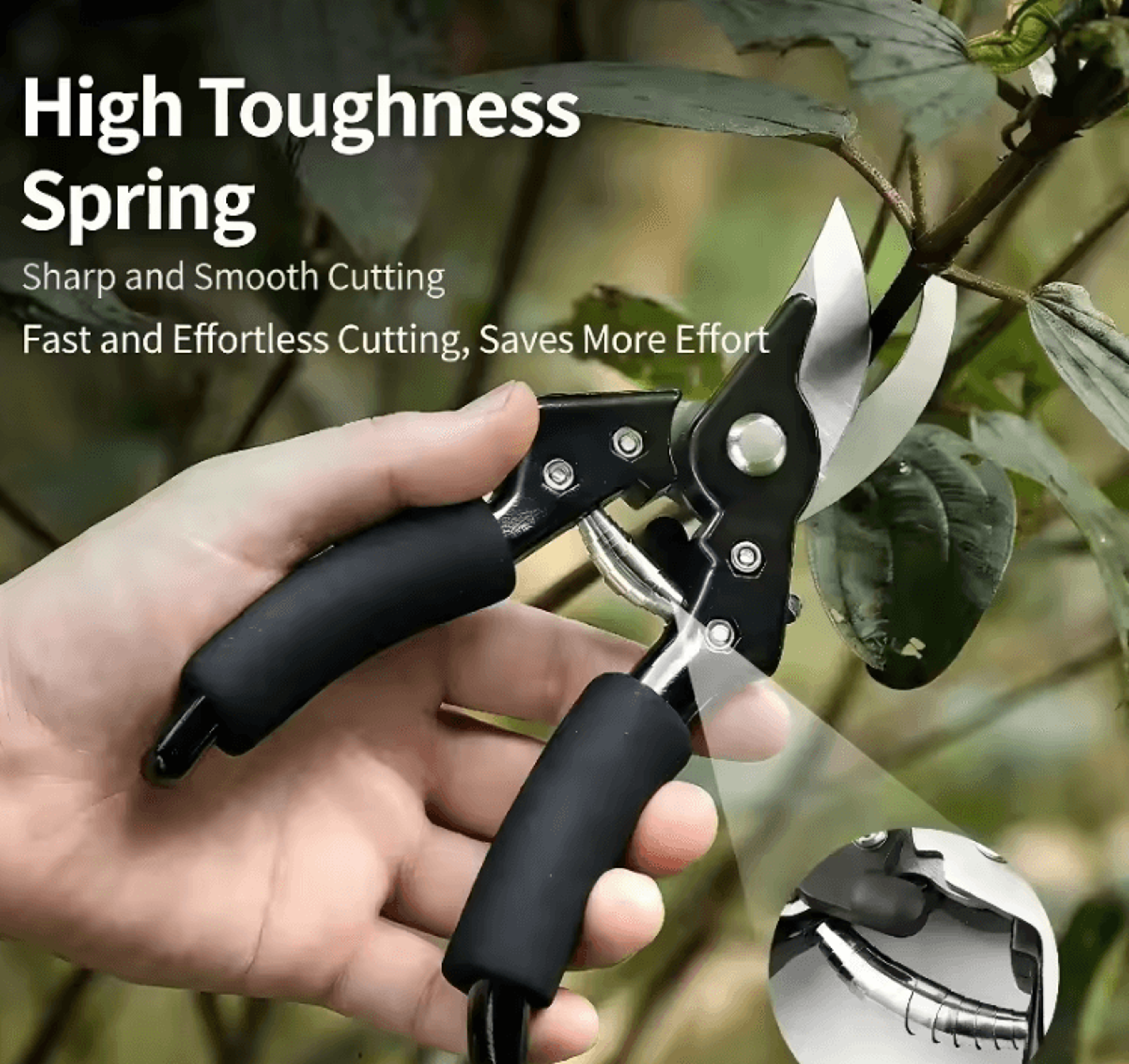 heavy duty stainless steel pruning shears – labor-saving garden scissors for branches, bonsai & fruit trees
