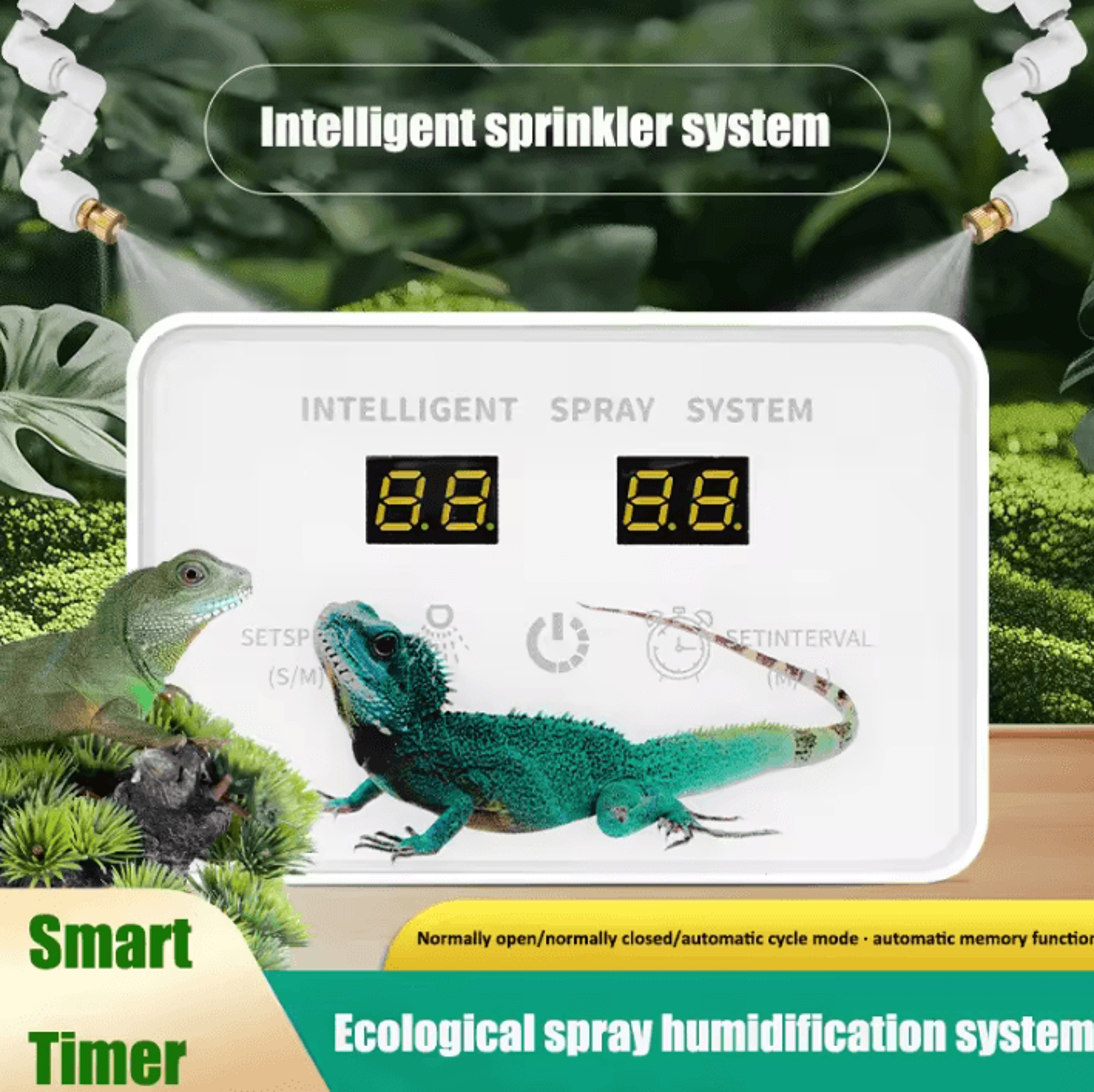 smart reptile misting system – automatic fogger & rainforest sprinkler kit with electronic timer