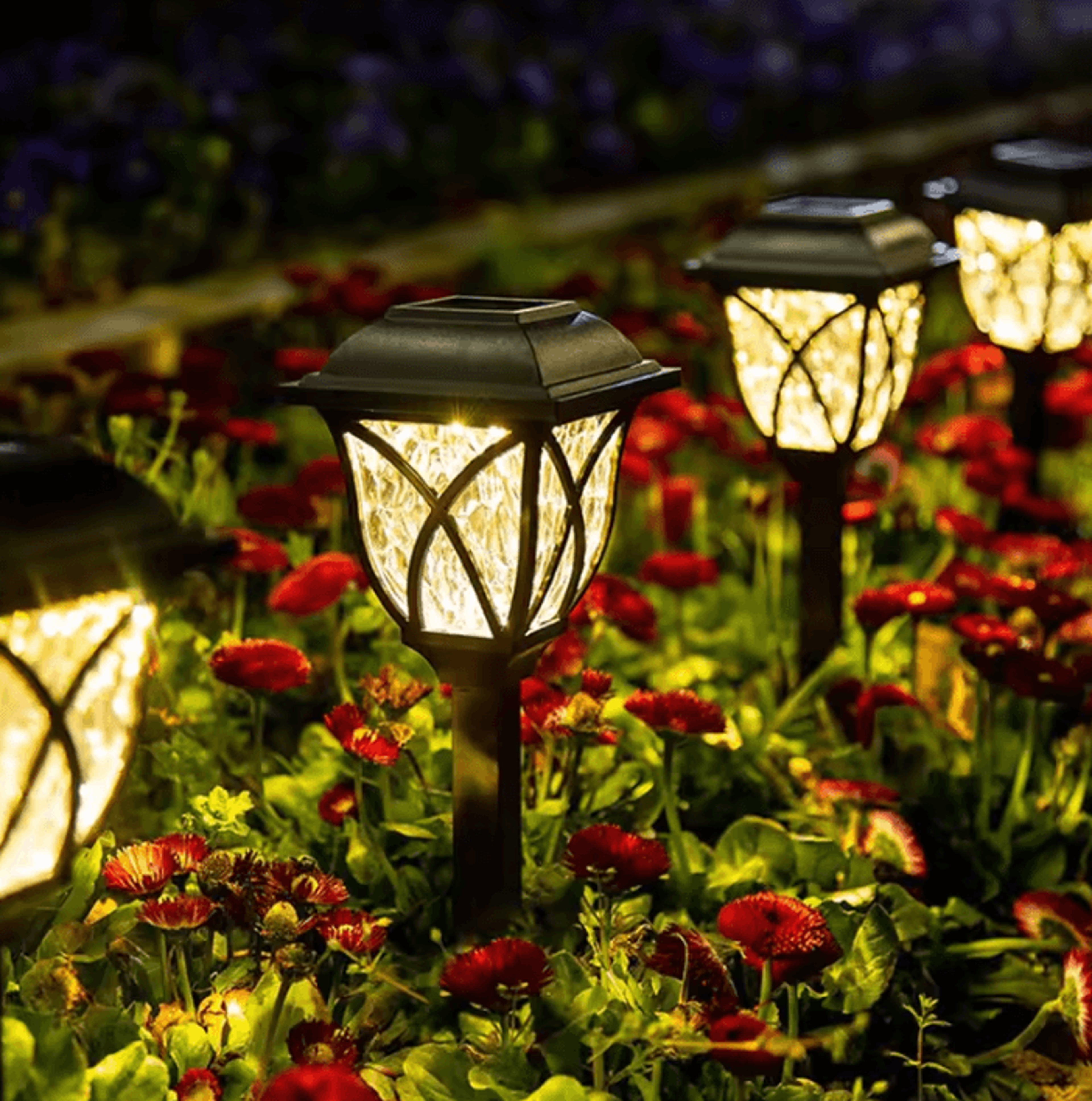 2pcs solar retro lawn lights – waterproof warm led pathway lights for garden, walkway & landscape