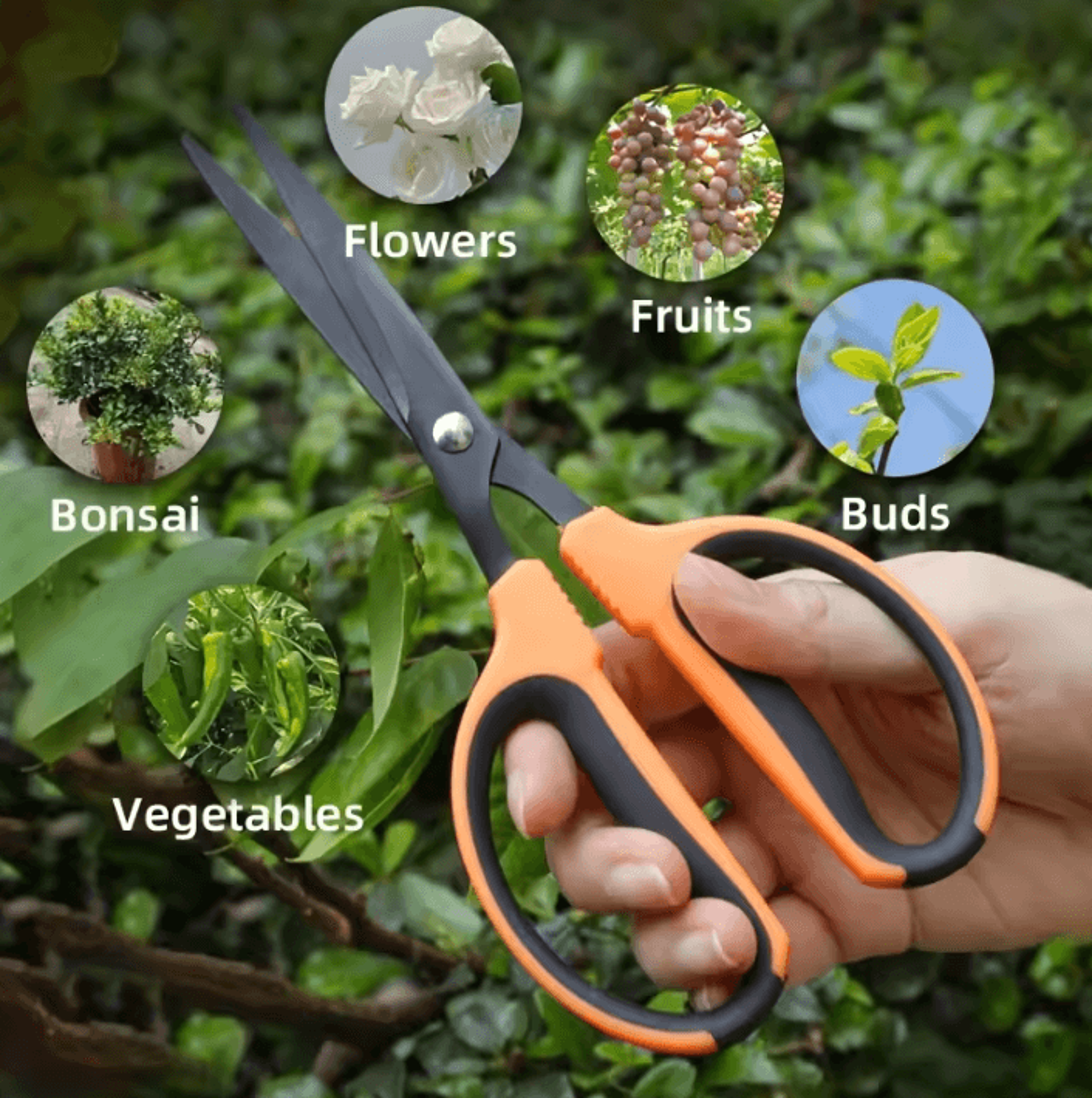 heavy duty pruning shears with anti slip handle for professional garden trimming