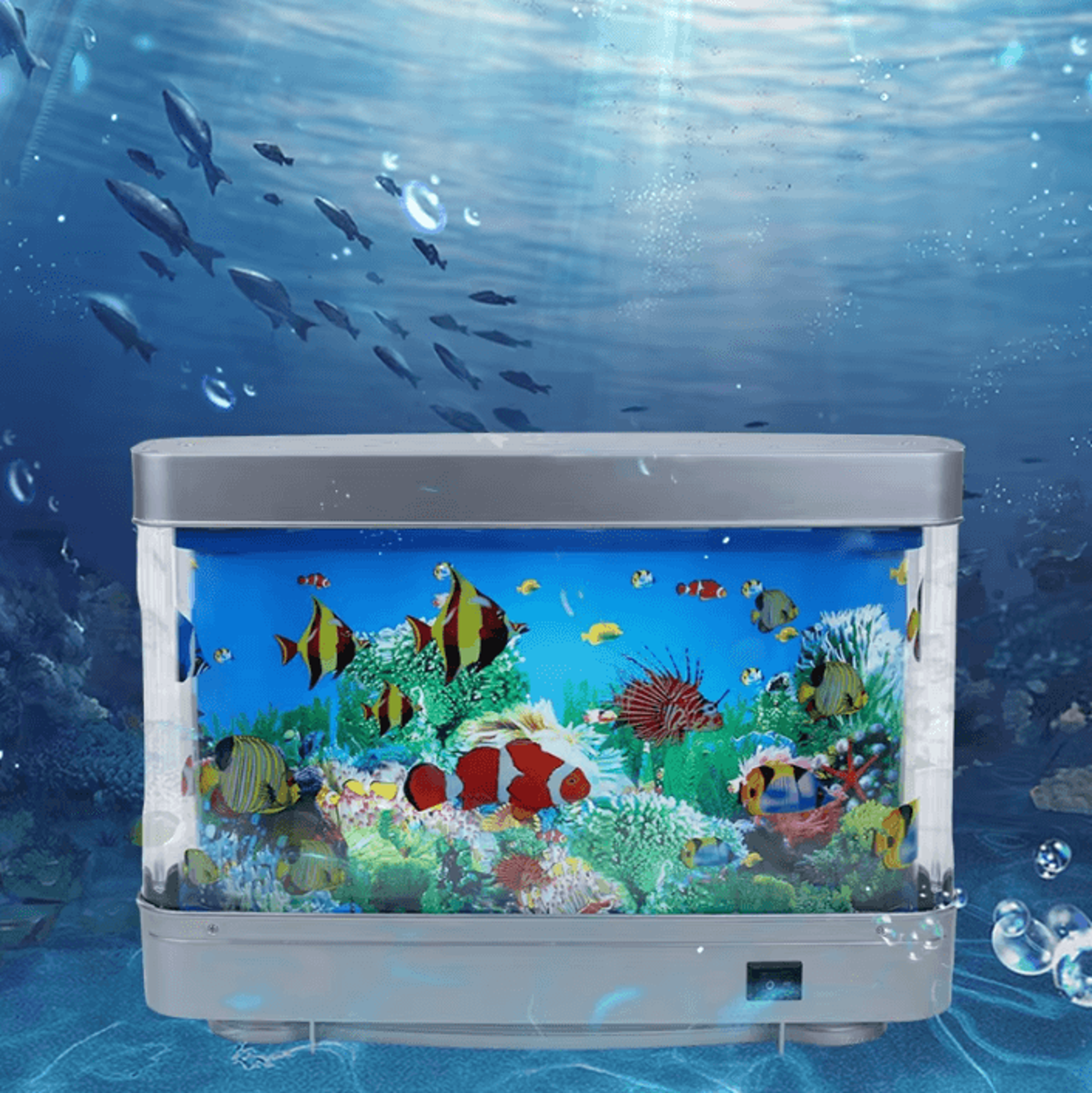 tropical fish tank motion lamp with virtual ocean led night light
