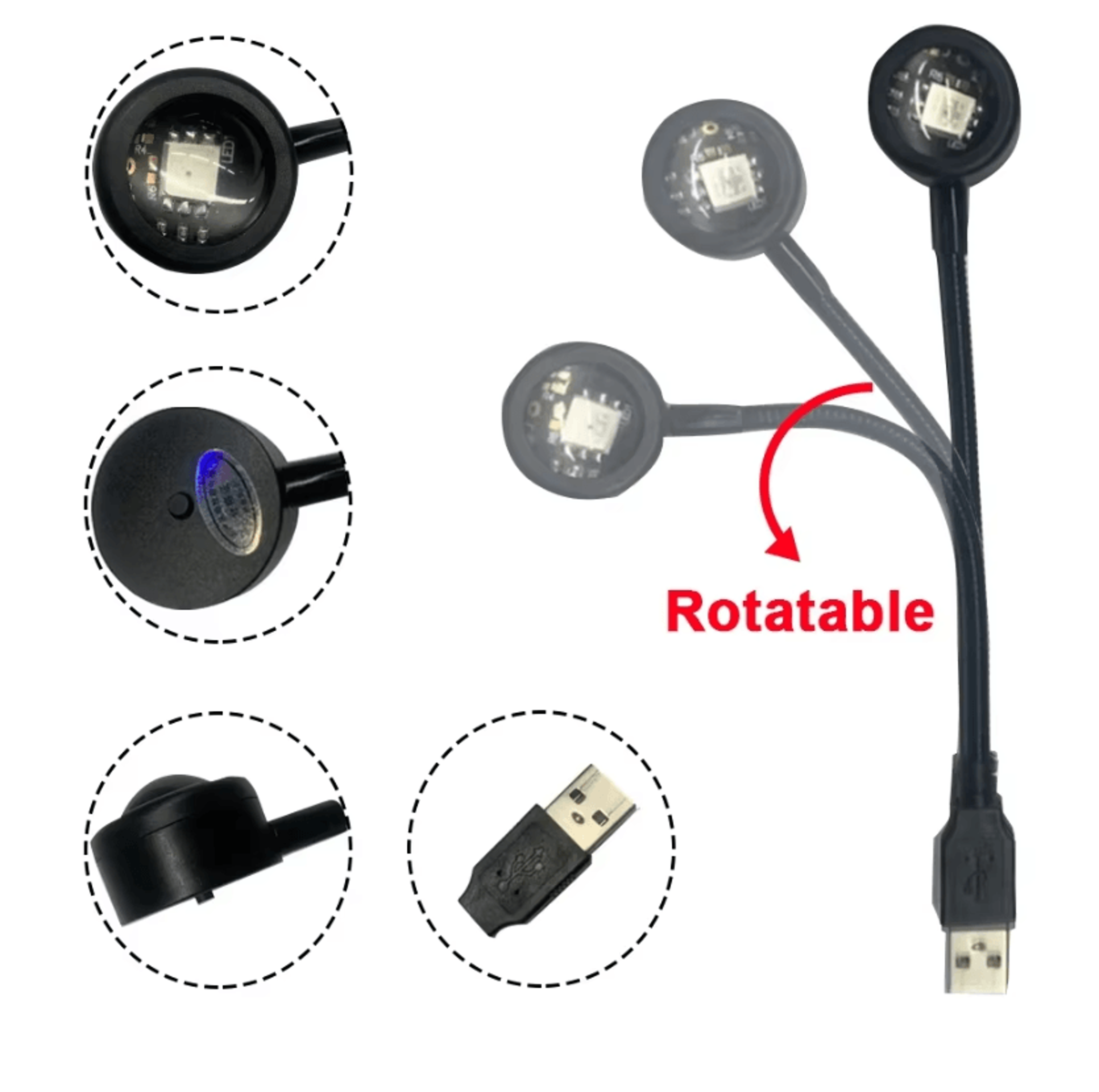 led sunset projector lamp usb mood light for bedroom, party decor & photography