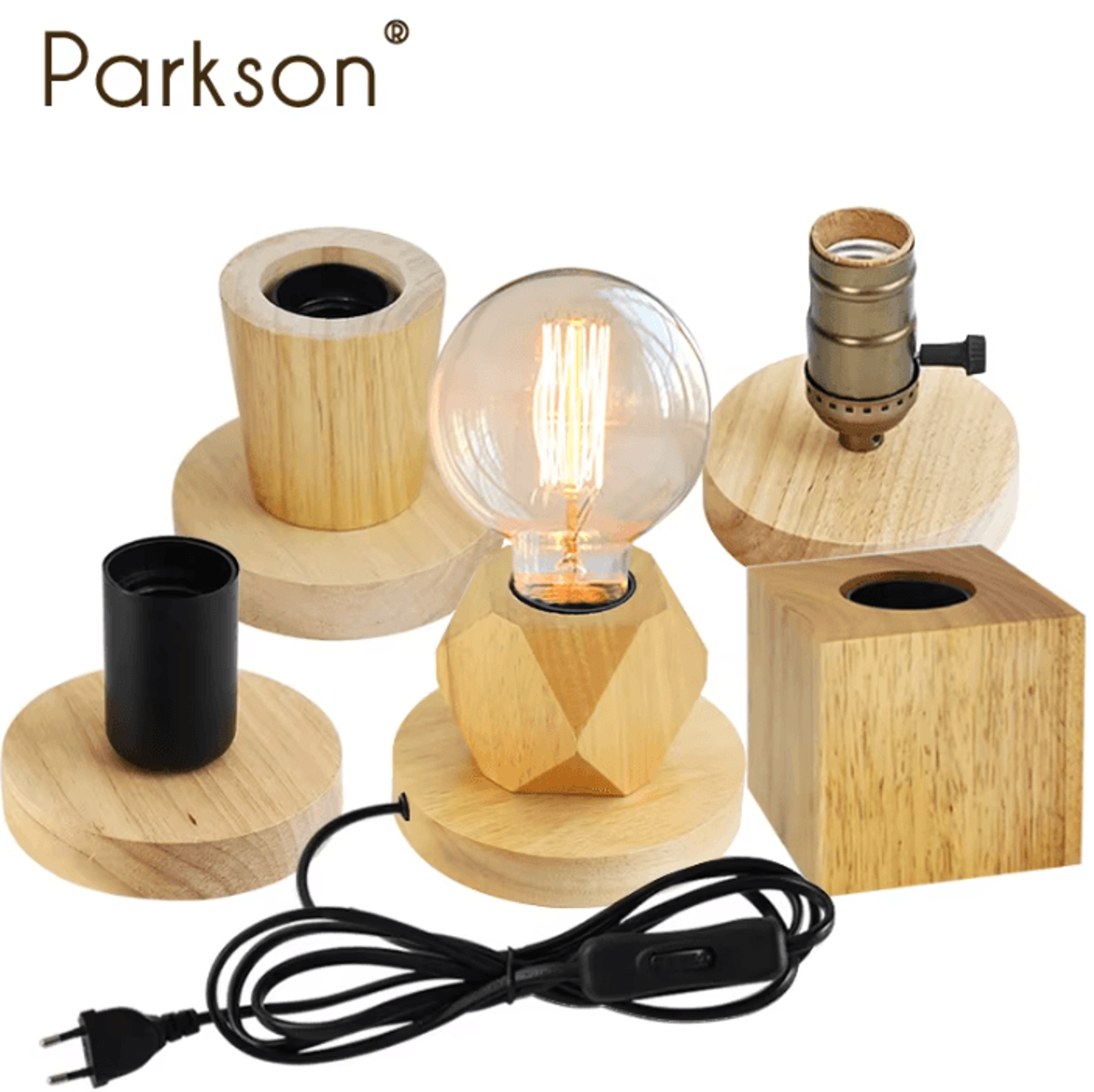 modern wooden table lamp with e27 base for bedroom, living room & bedside decor
