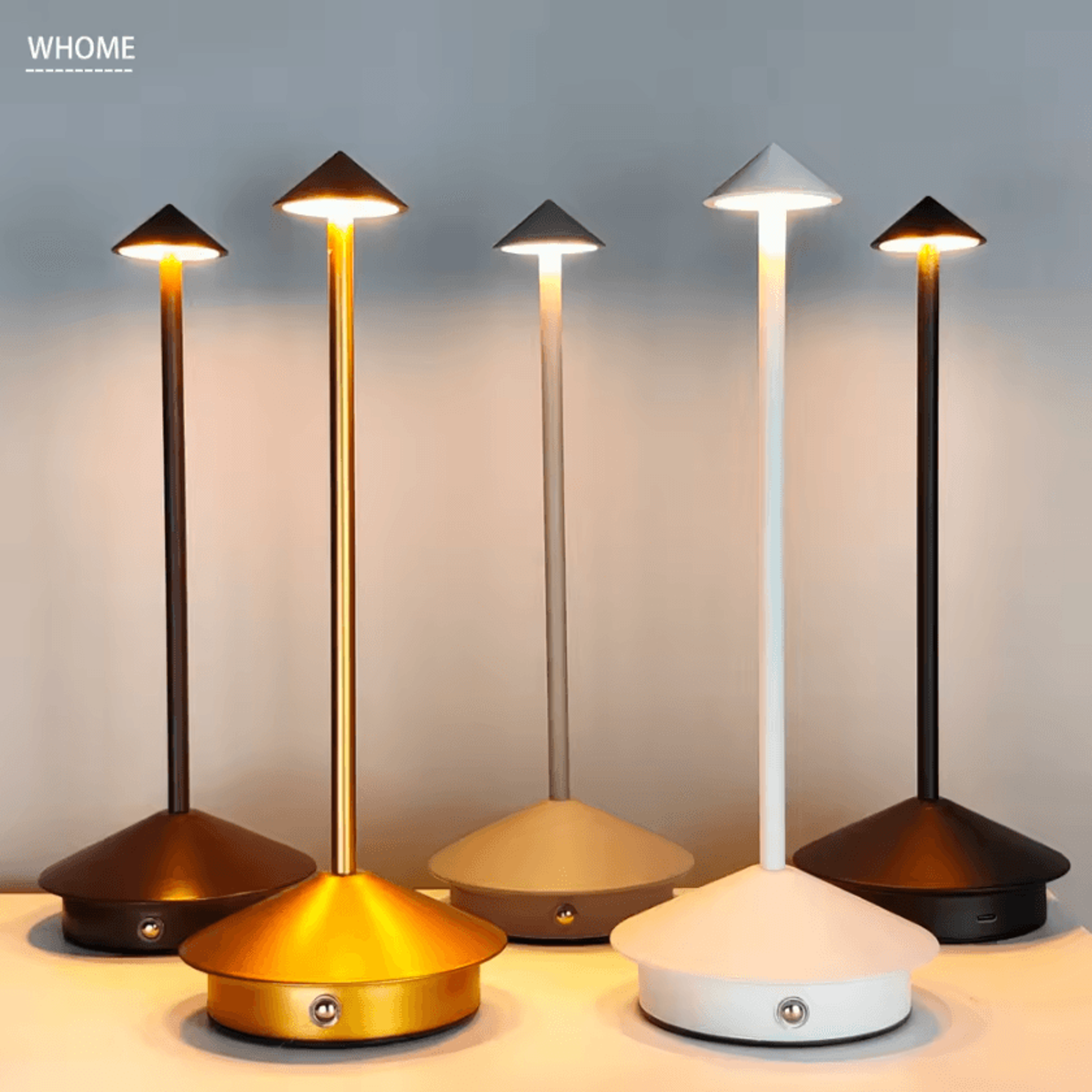 rechargeable led table lamp with touch control for dining, bedroom & home decor