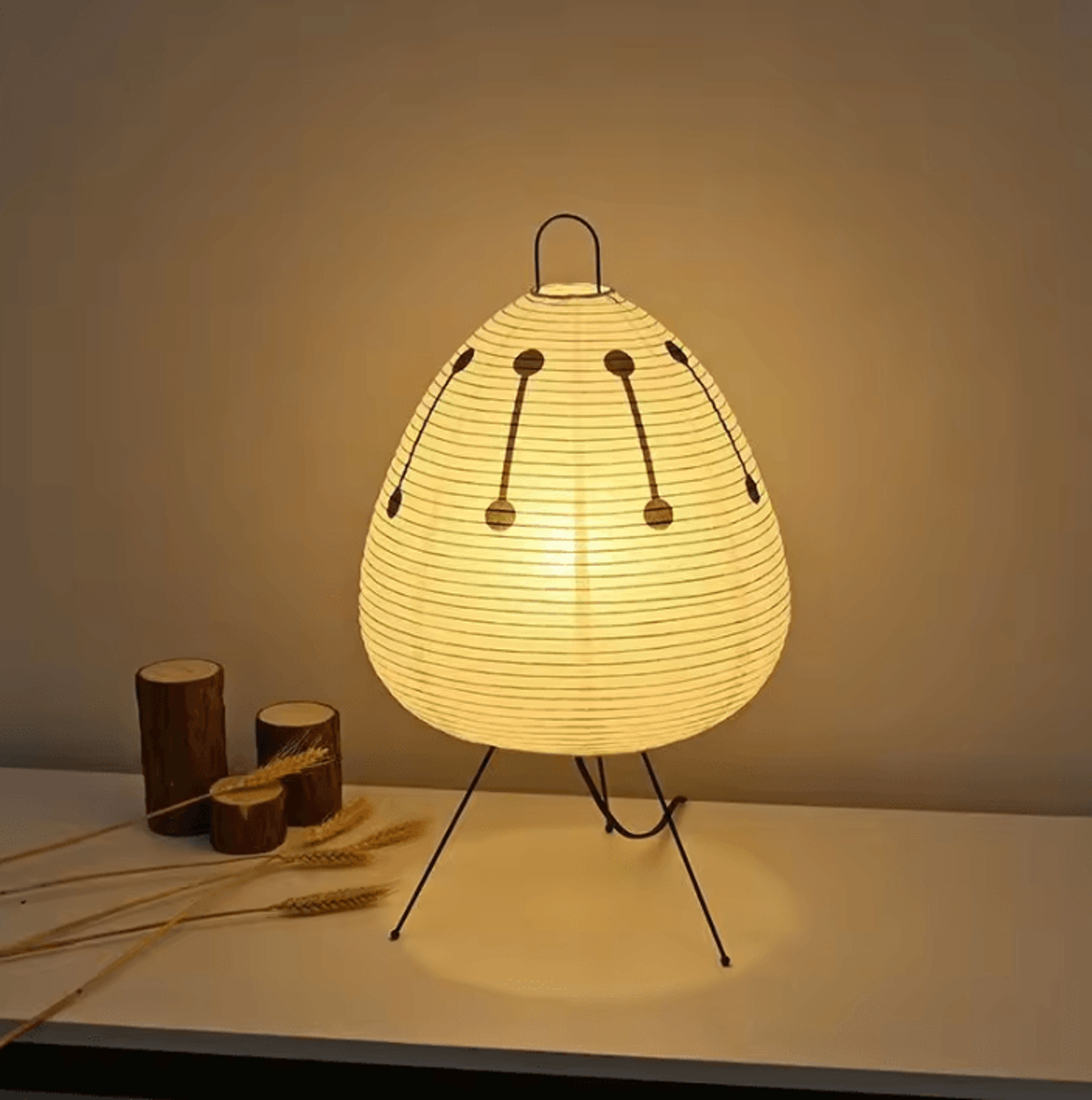 modern led table lamp minimalist paper shade lamp for bedroom, living room & study