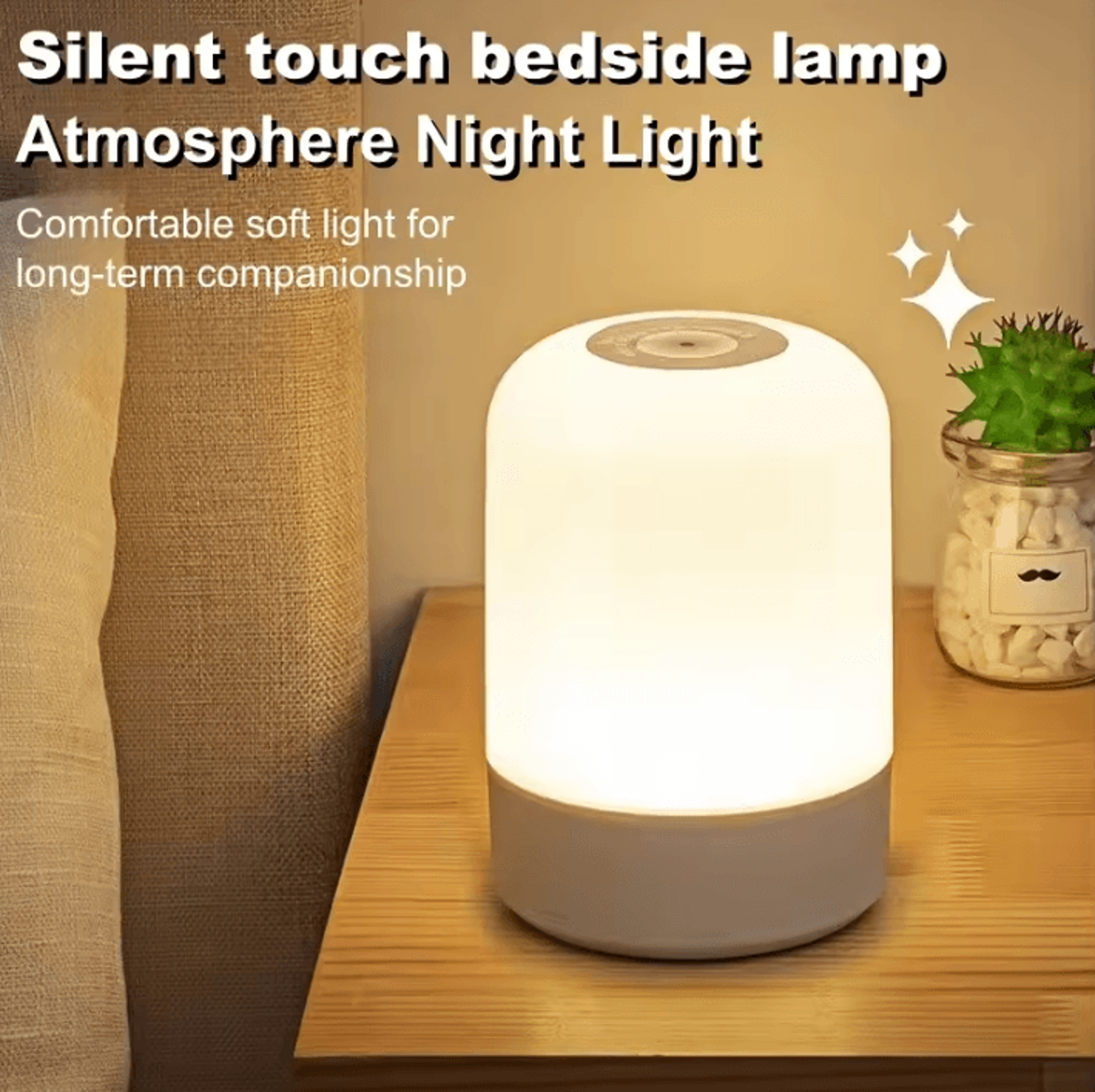 dimmable led touch table lamp with 3 color modes for bedroom & bedside lighting