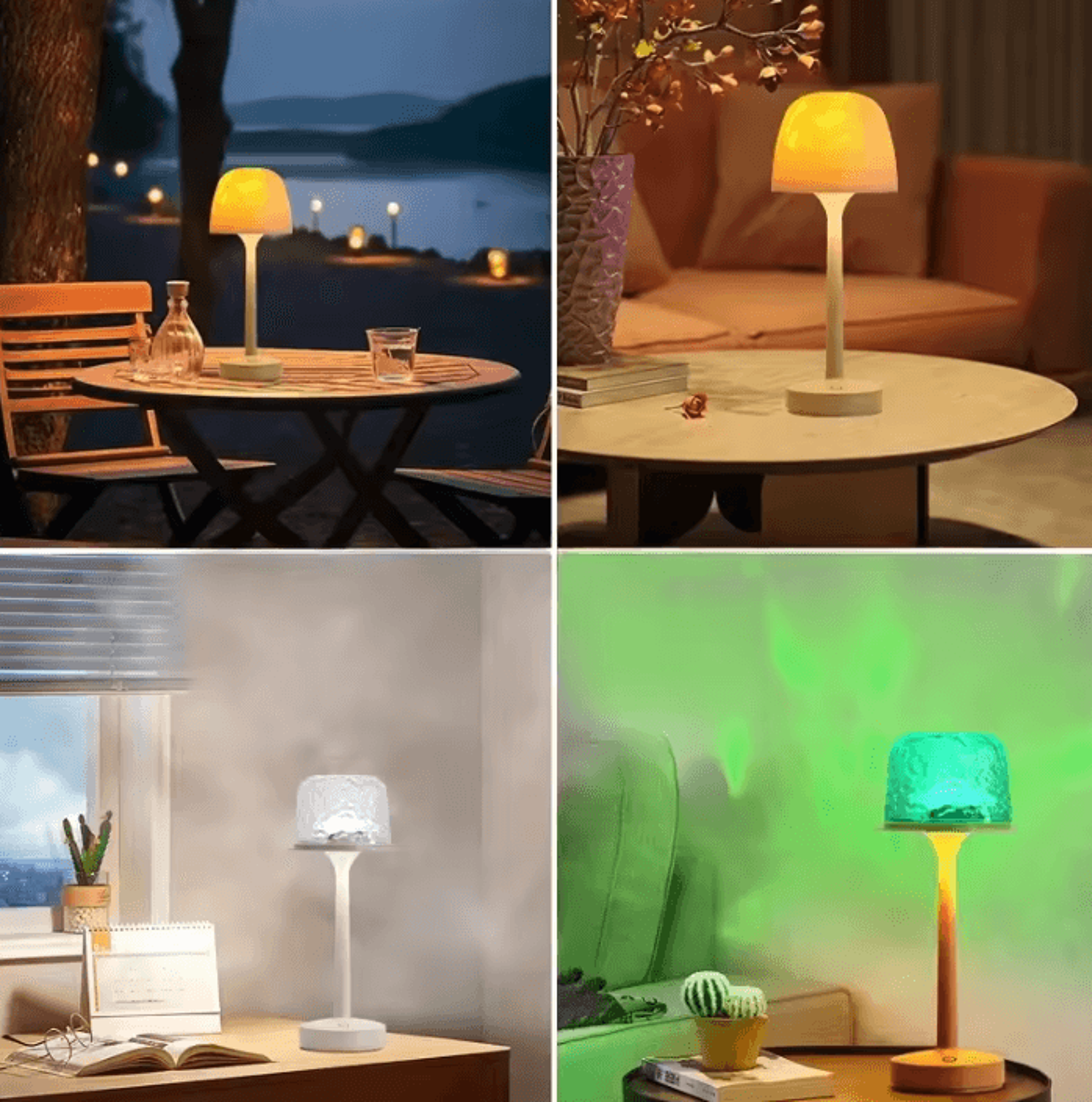 mushroom water ripple projection table lamp for bedroom, living room & home decor