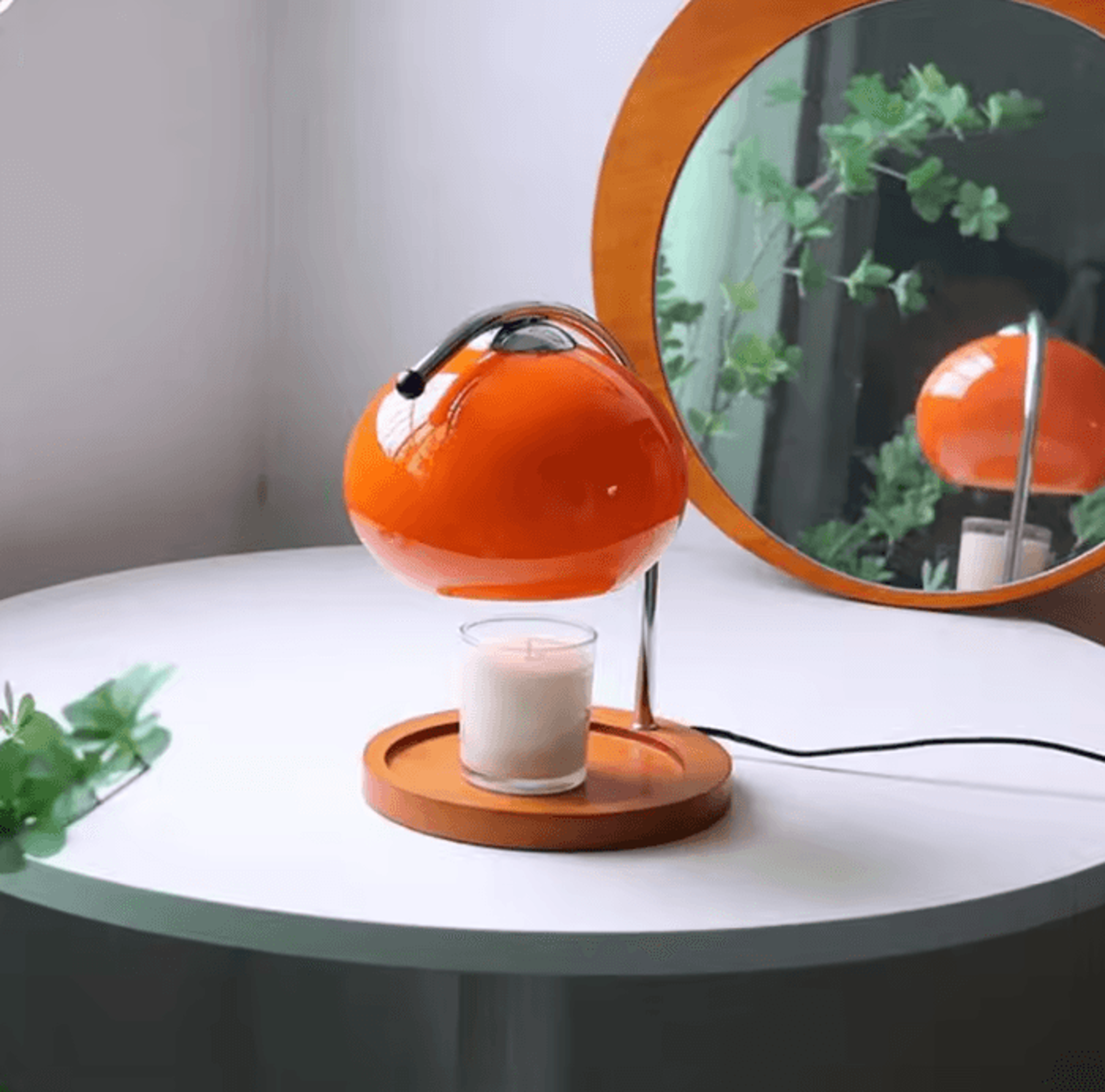 retro glass candle warmer lamp with aromatherapy for bedroom, office & home decor