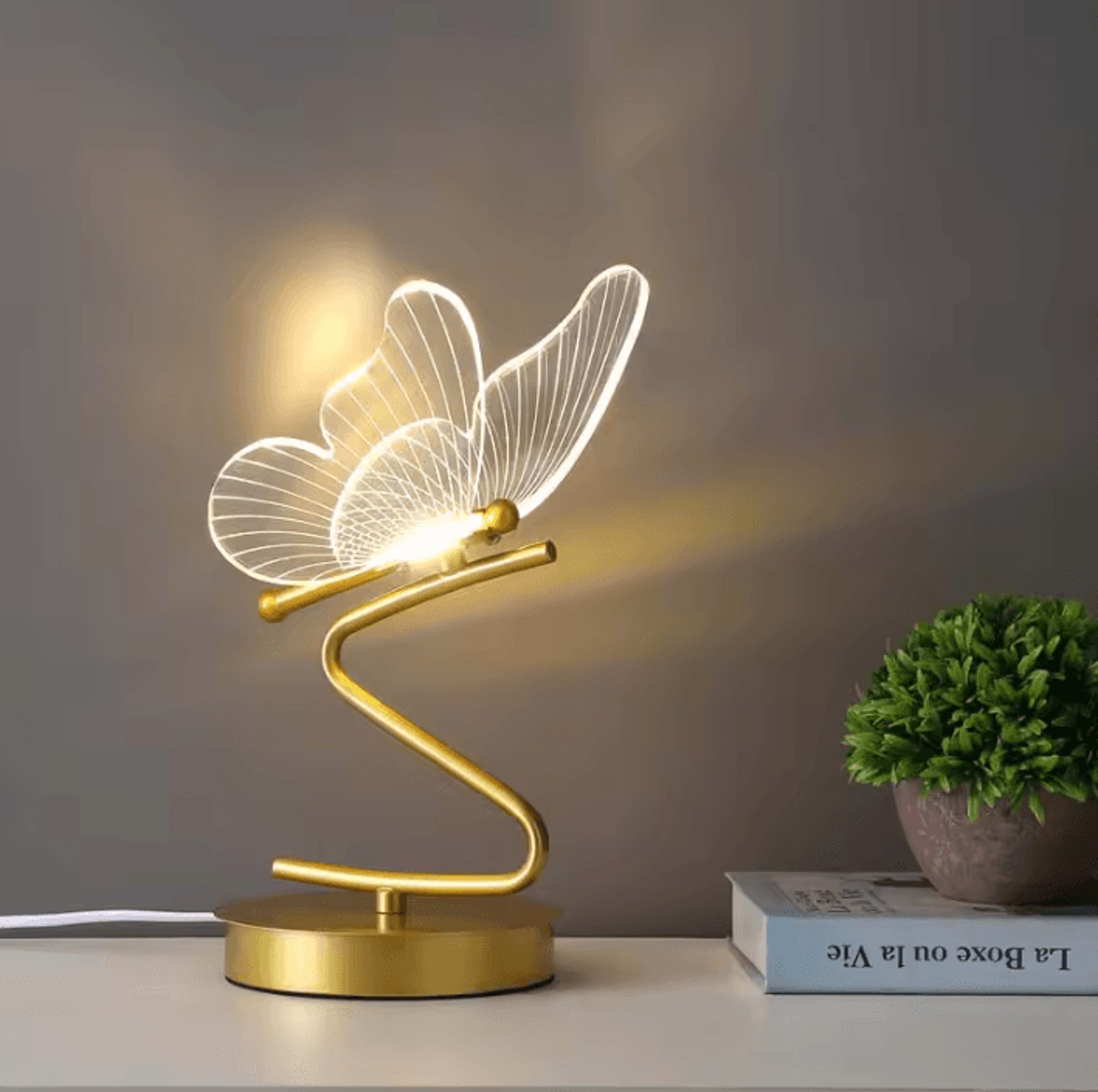 nordic butterfly led table lamp usb bedside light for bedroom & home decor
