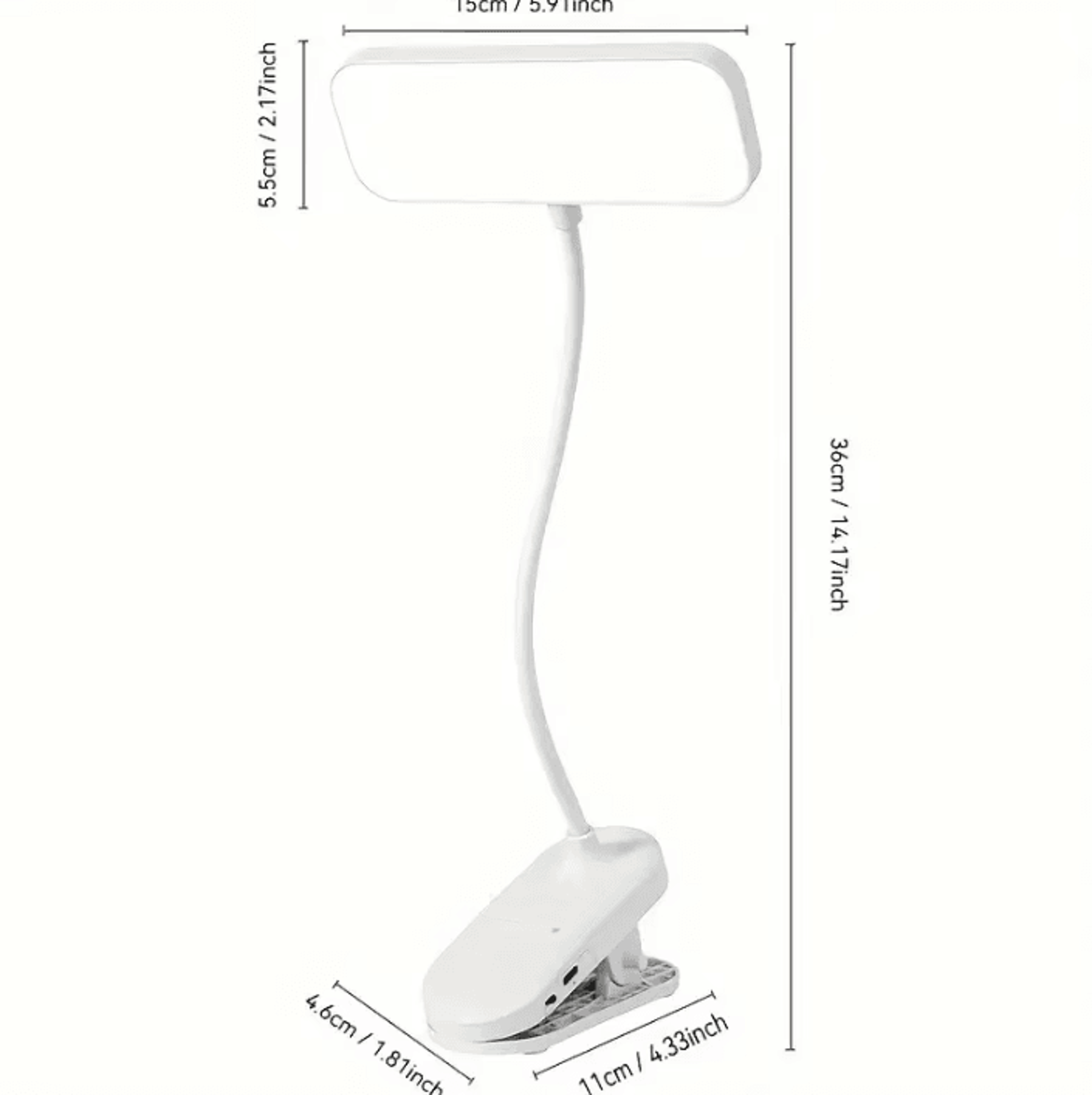 clip-on led desk lamp usb rechargeable reading light for study, dorm & office