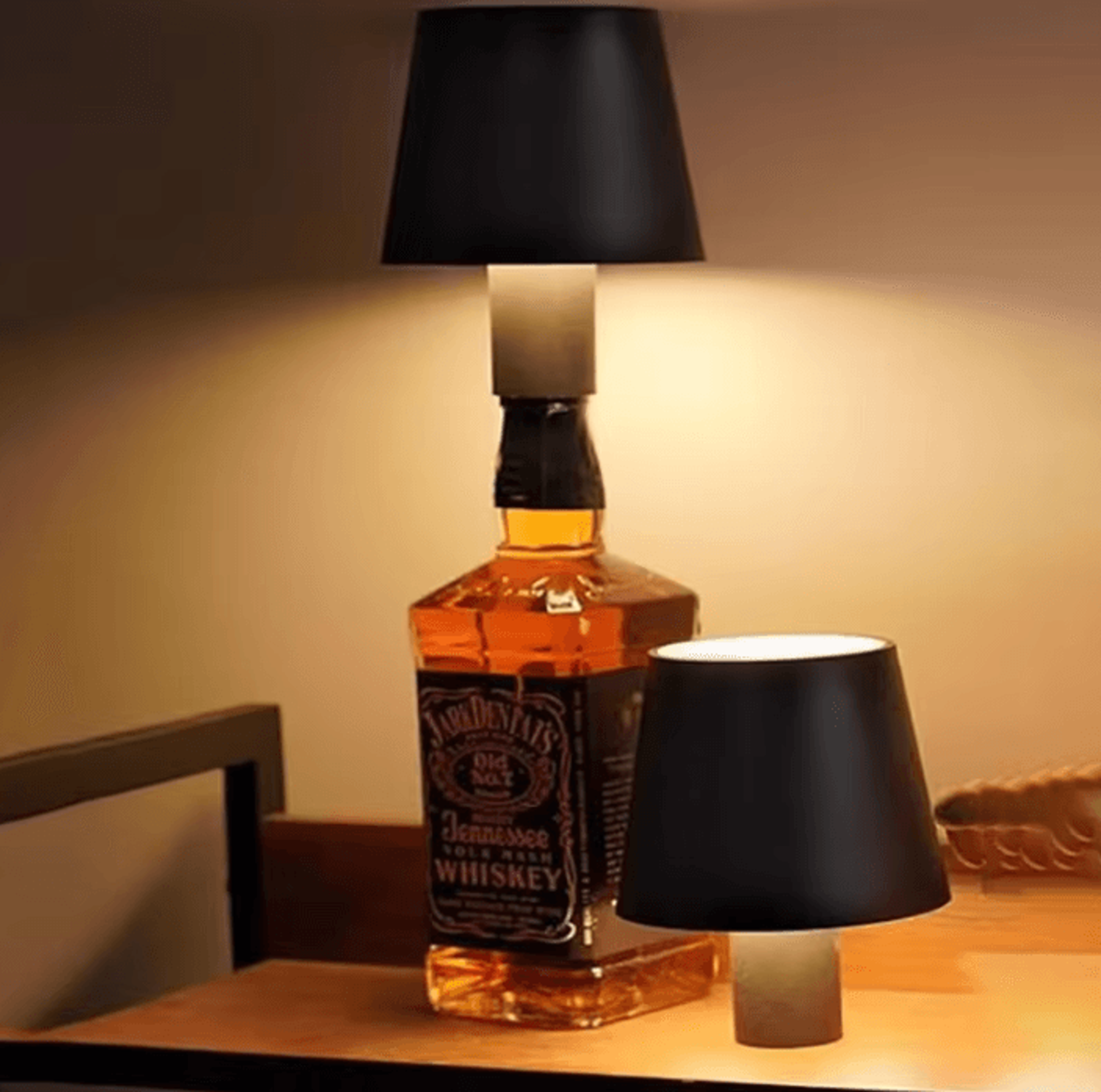 wireless bottle led table lamp with touch control, 3 color modes & stepless dimming