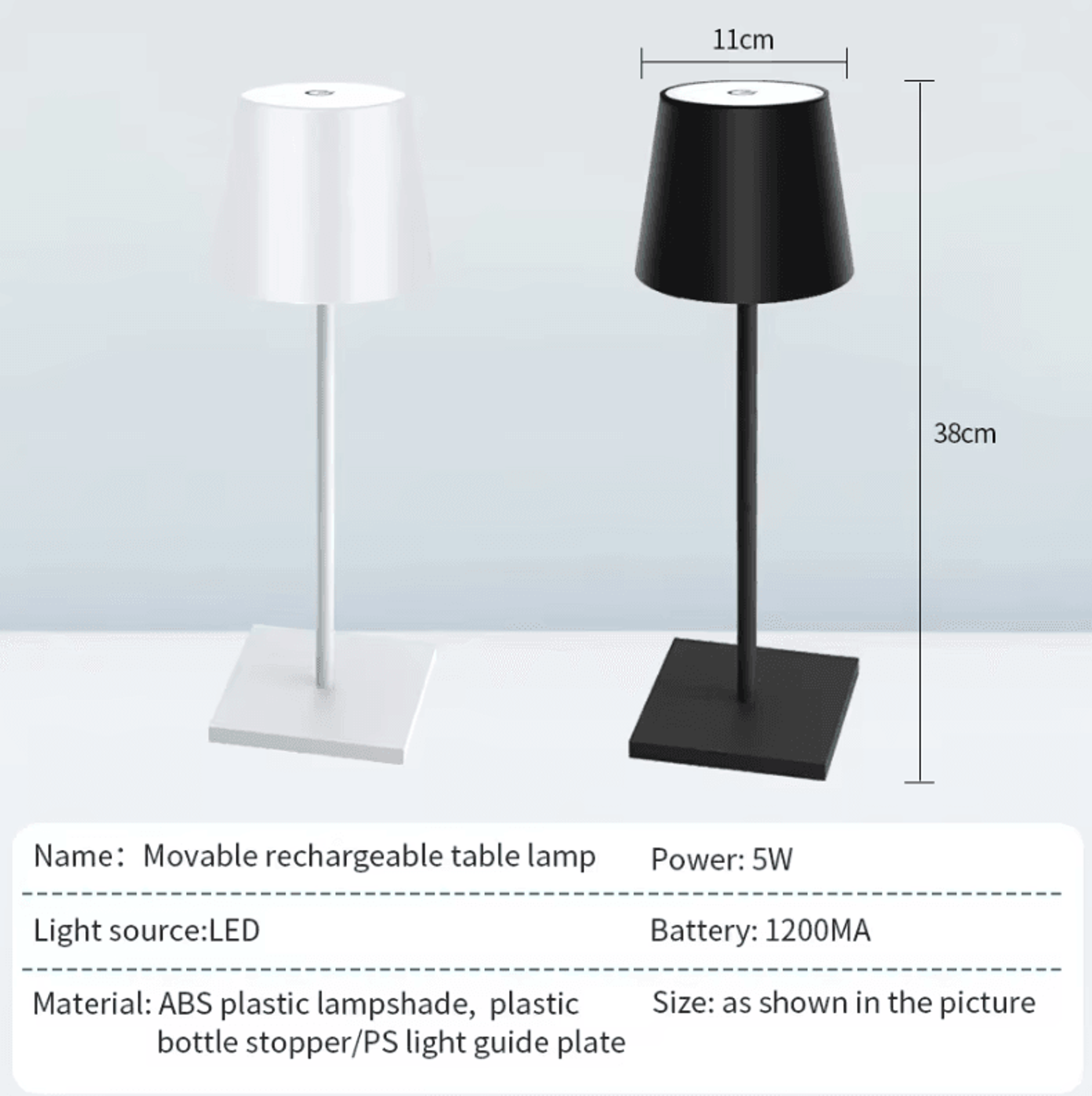 rechargeable led desk lamp with touch control & 3 color modes for bedroom & home decor