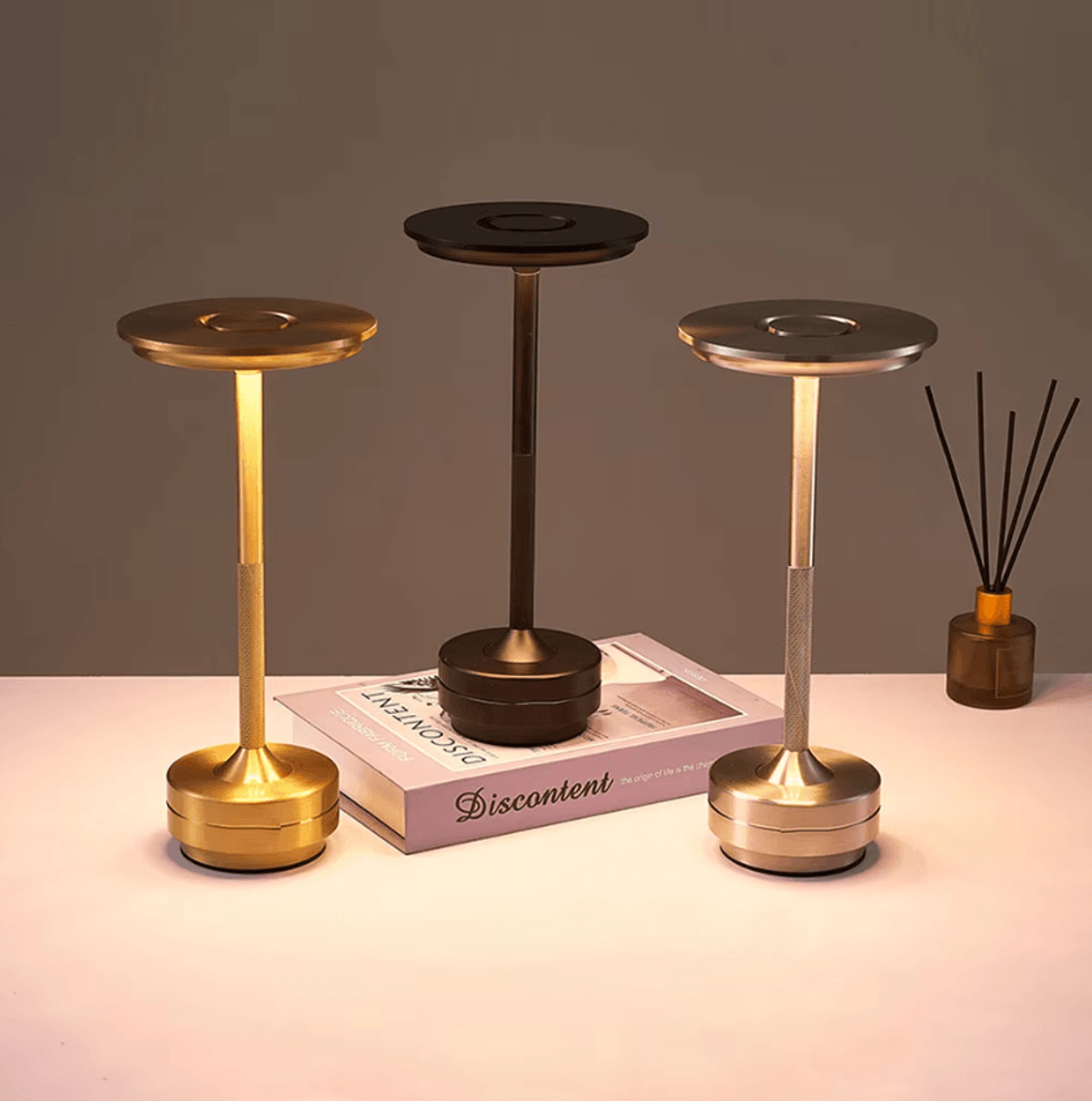 rechargeable led desk lamp touch dimmable portable table light for home & restaurant