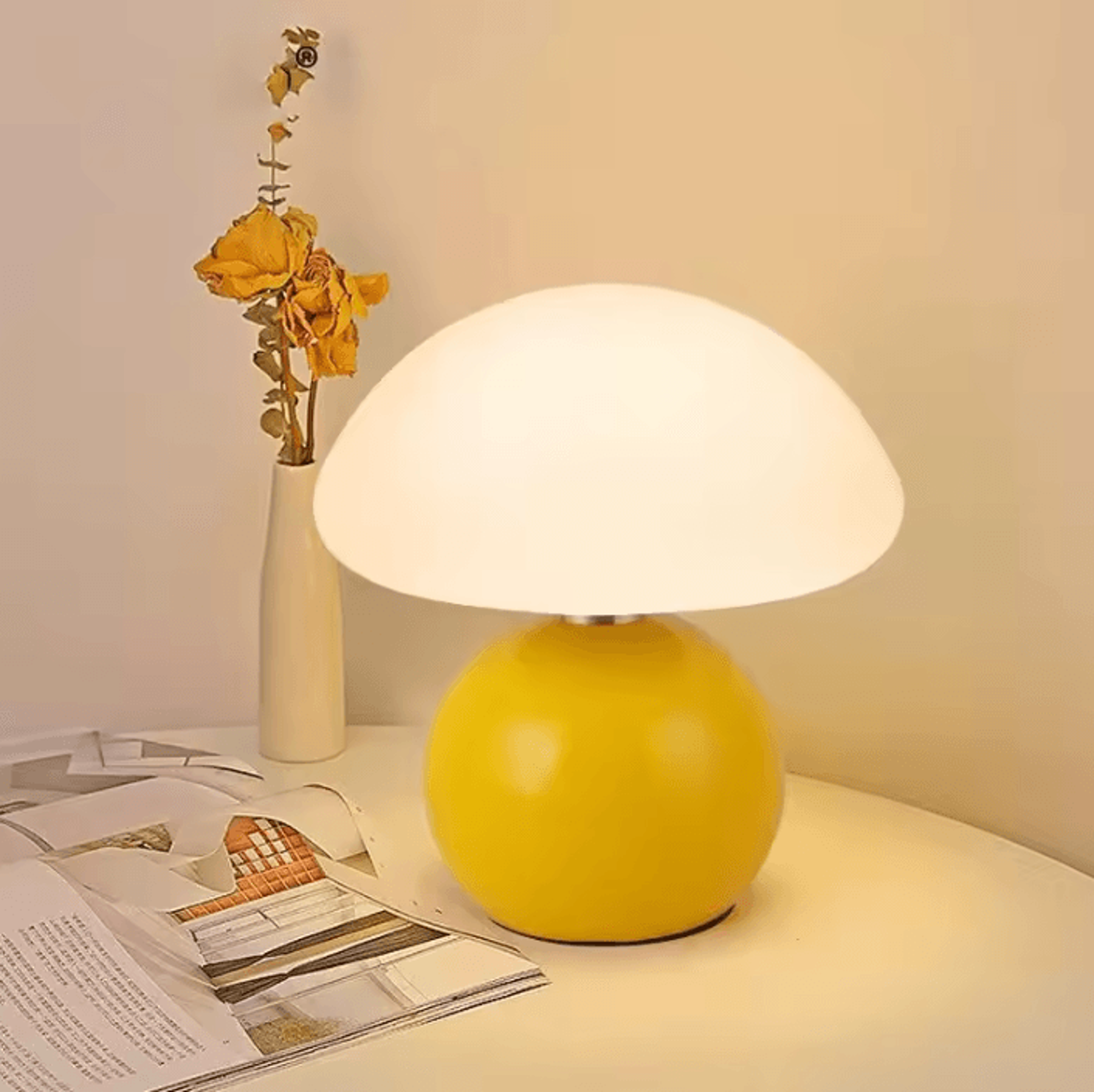 mushroom usb table lamp colorful led bedside night light