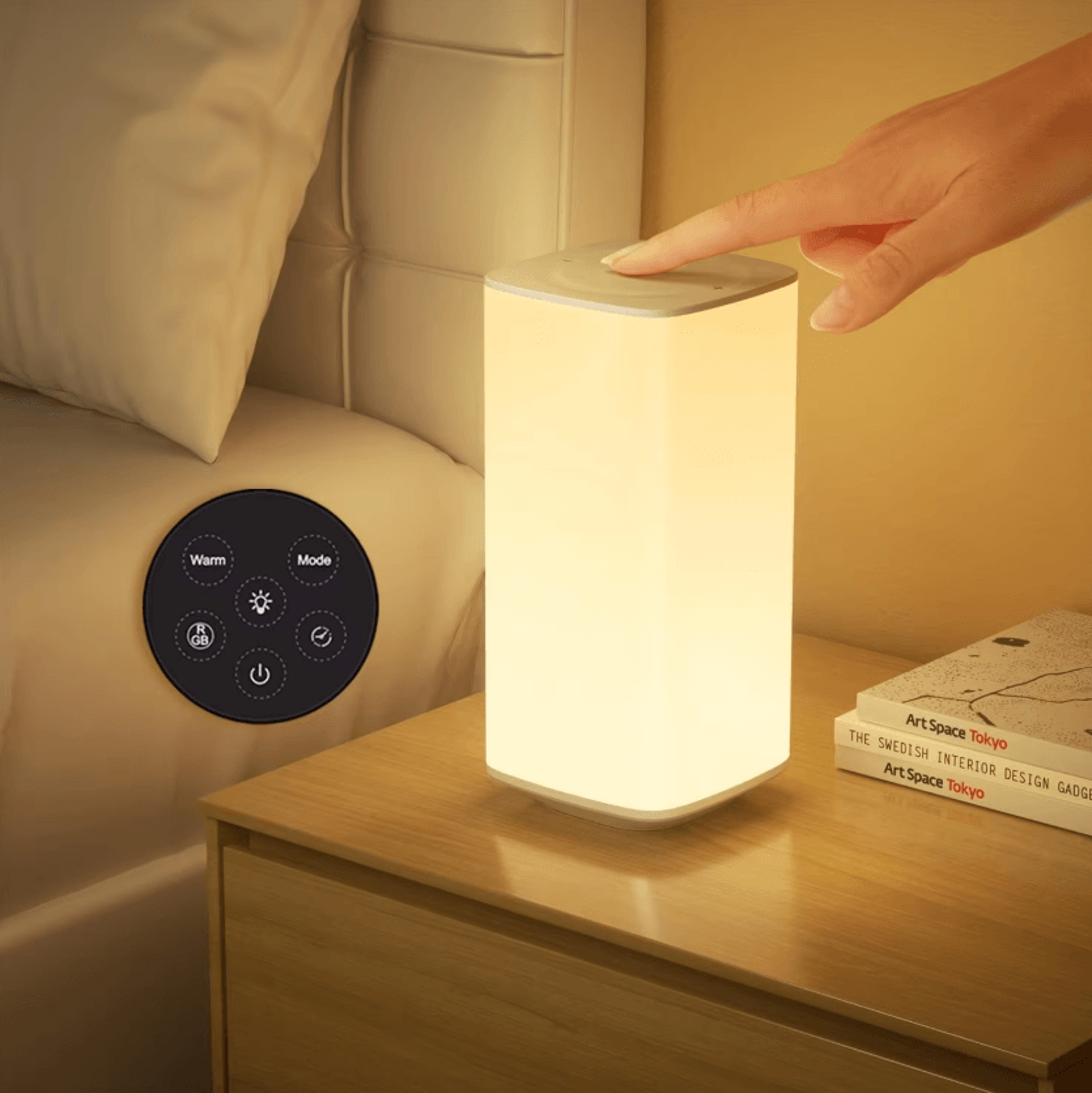 rechargeable rgb touch table lamp with remote control dimmable bedside light