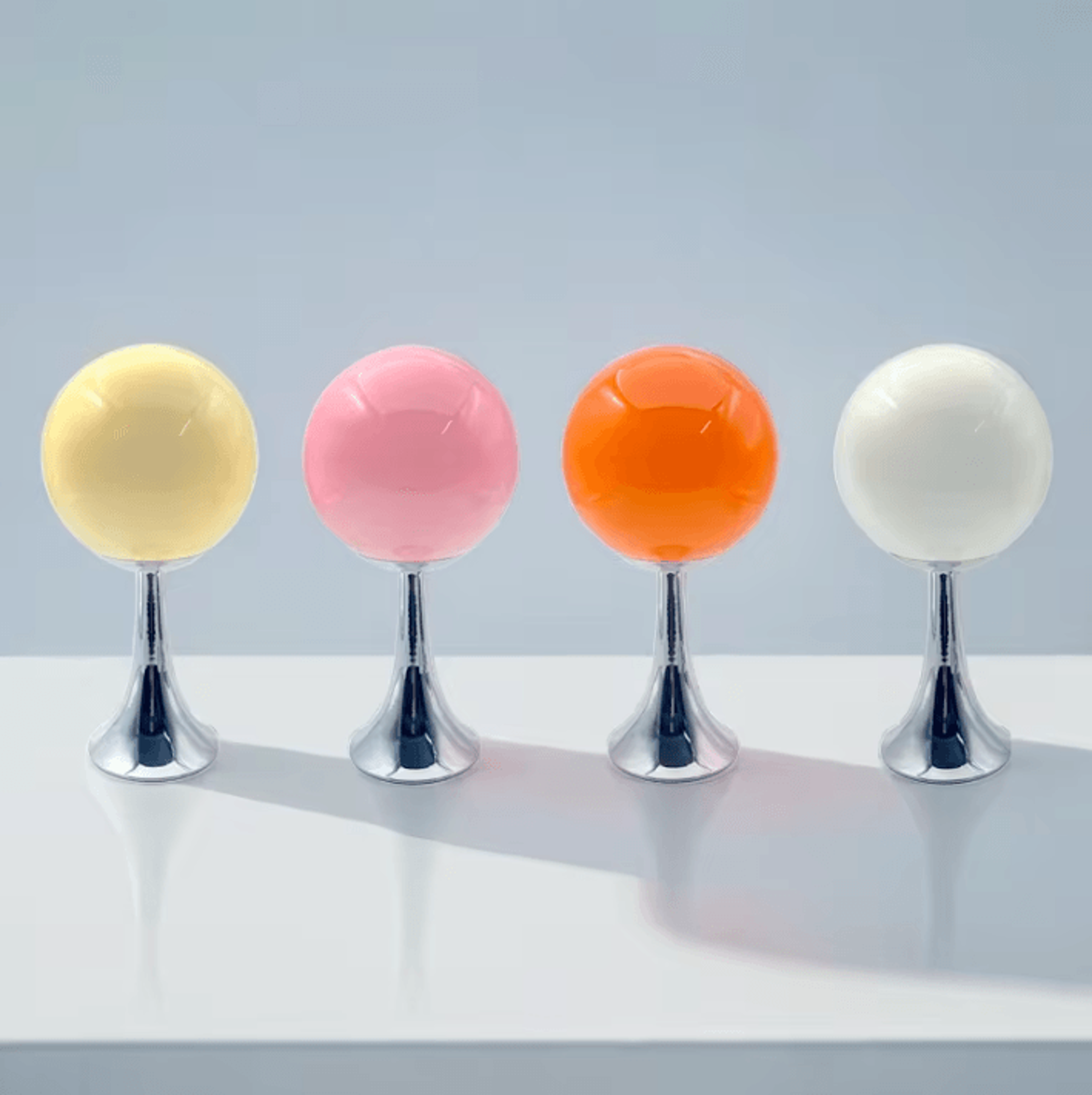 nordic glass globe table lamp 3 color dimmable ambient bedside light