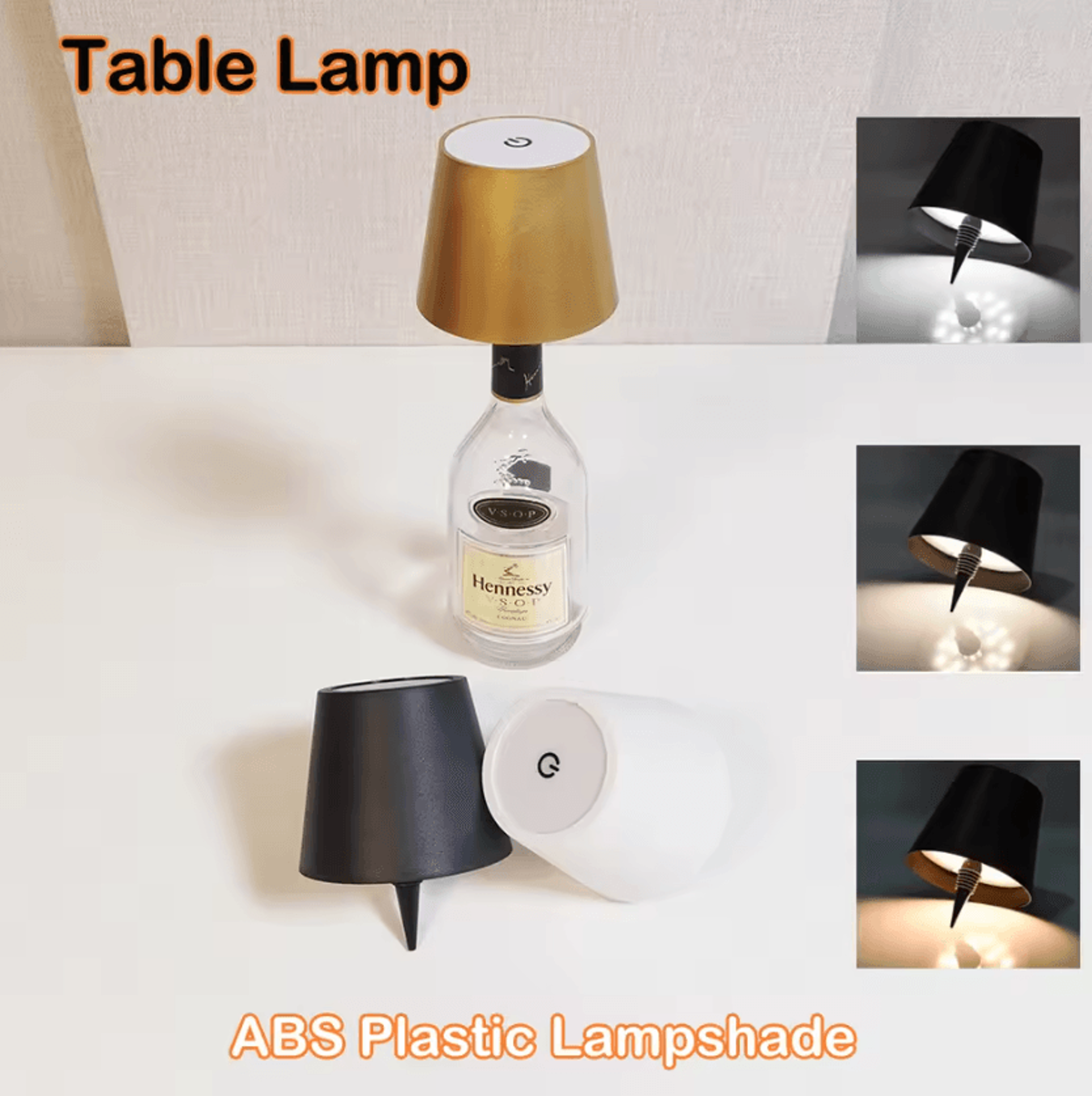wireless wine bottle led table lamp 3 color touch dimmable usb-c light