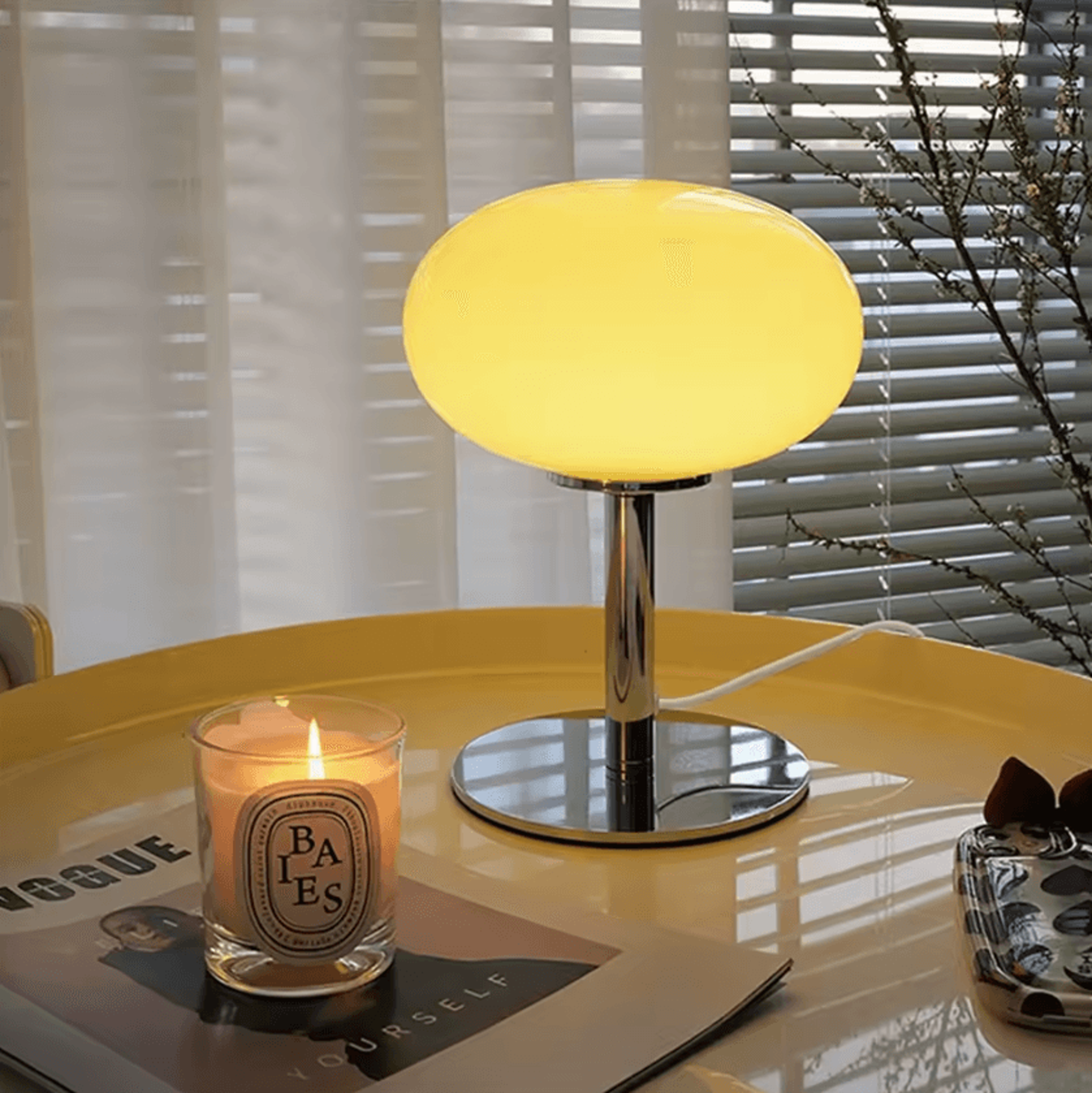 lollipop glass table lamp retro cream style bedside standing light