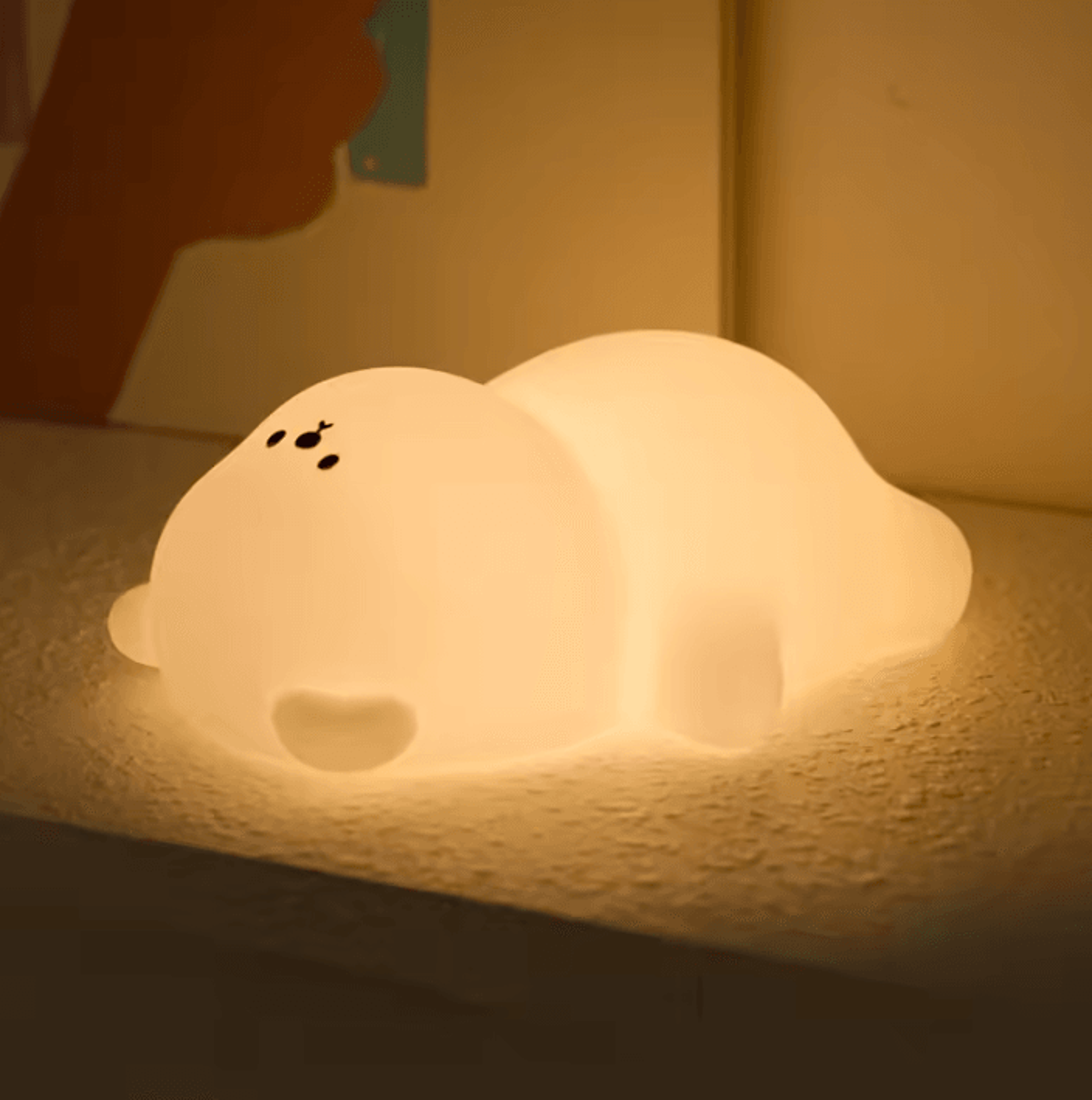 cute silicone bear night light soft led bedside lamp for kids
