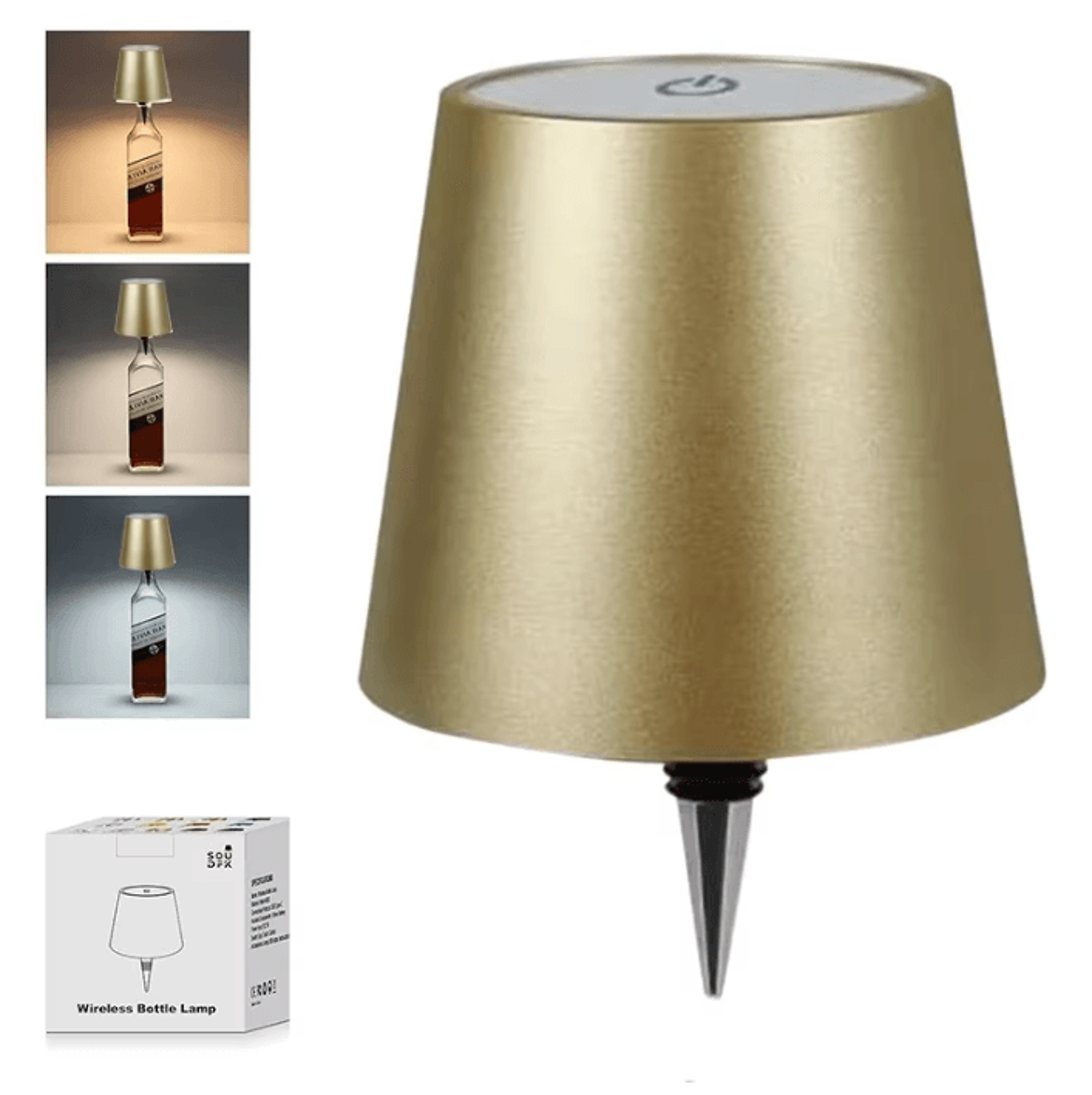 rechargeable bottle table lamp usb touch control 3 color dimmable led light