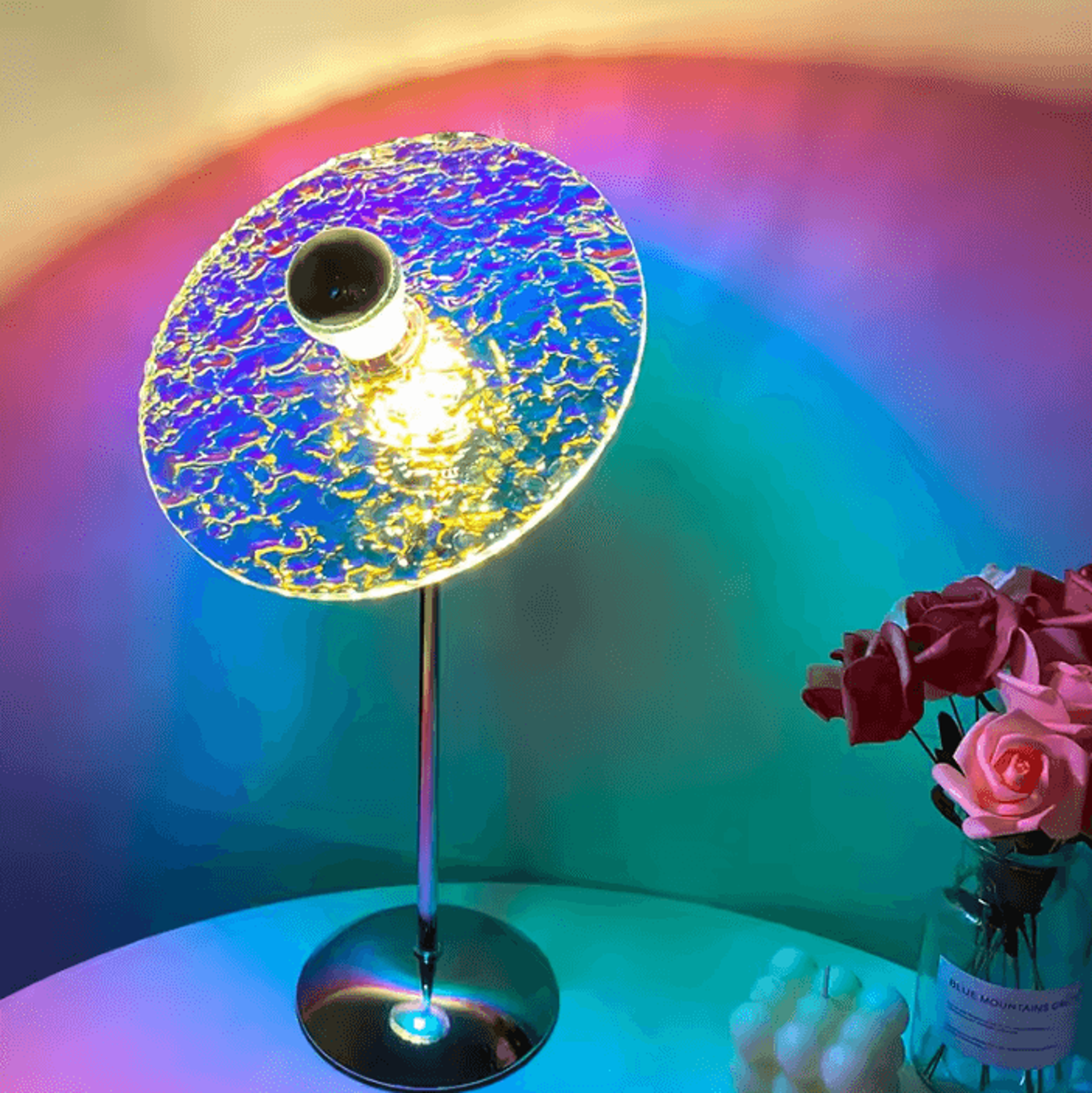sunset projection led table lamp usb rainbow mood light for home decor