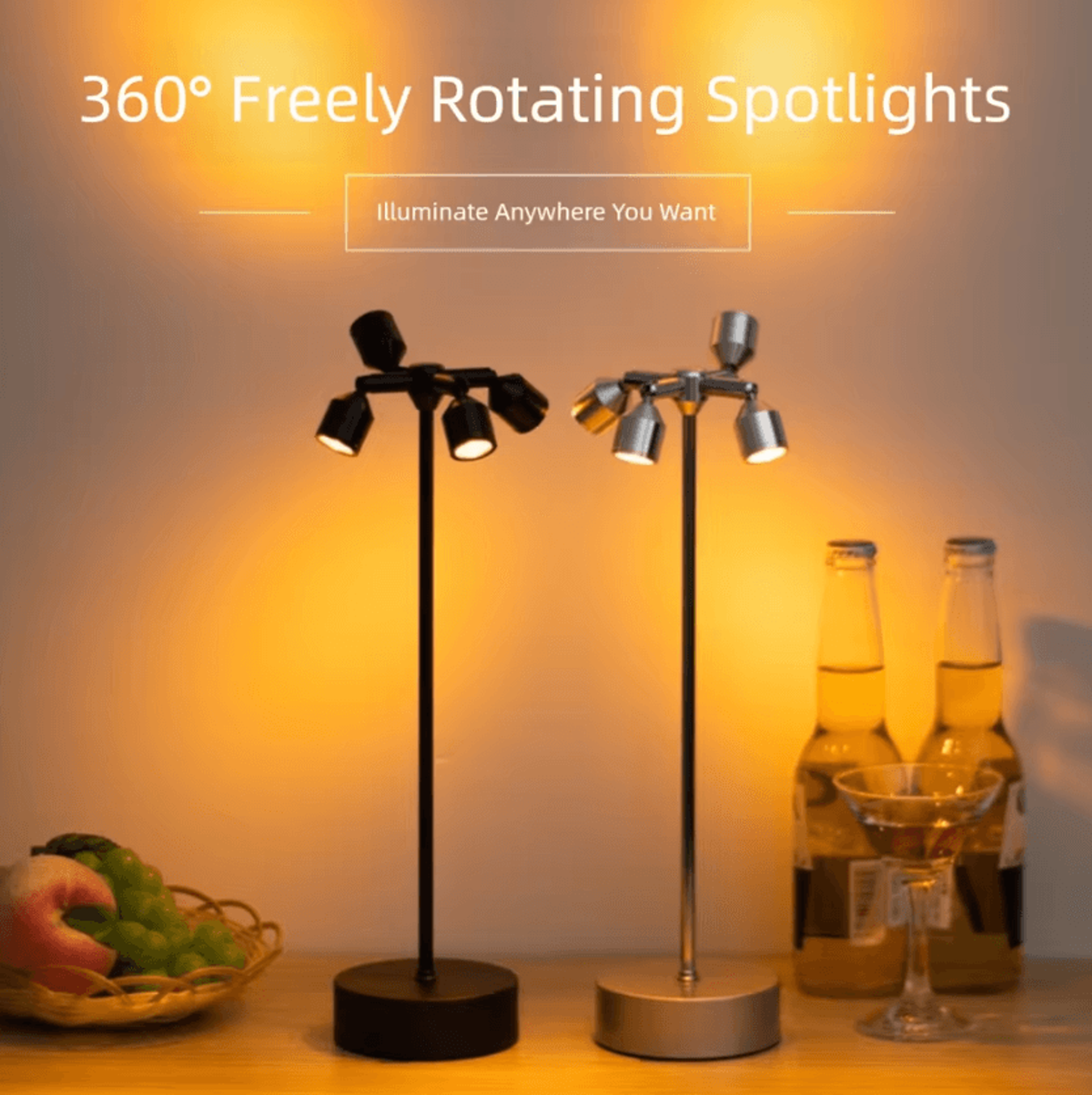 retro rechargeable led touch desk lamp high pole spotlight table light