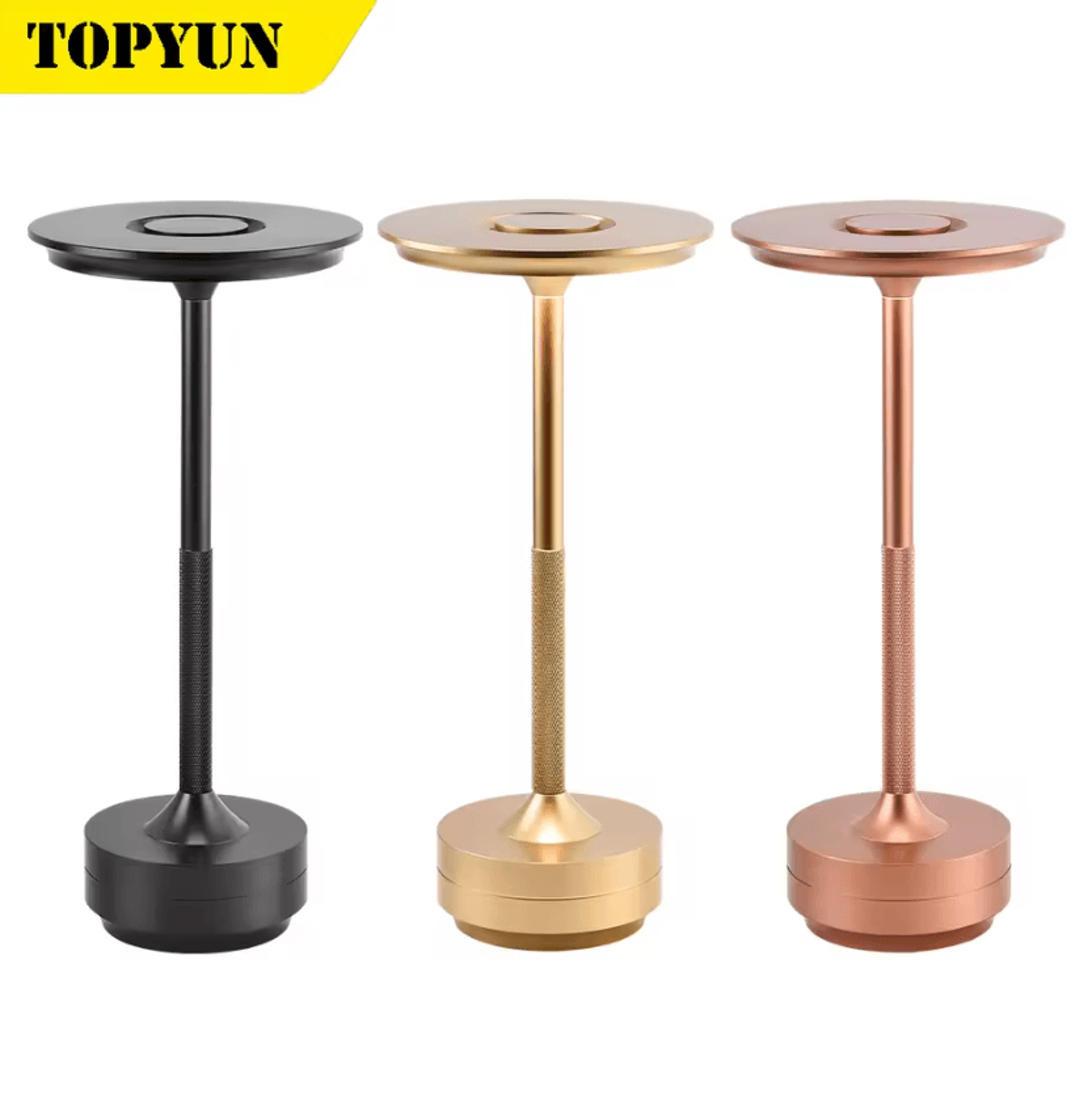 rechargeable led table lamp usb touch 3 color stepless dimmable bedside light