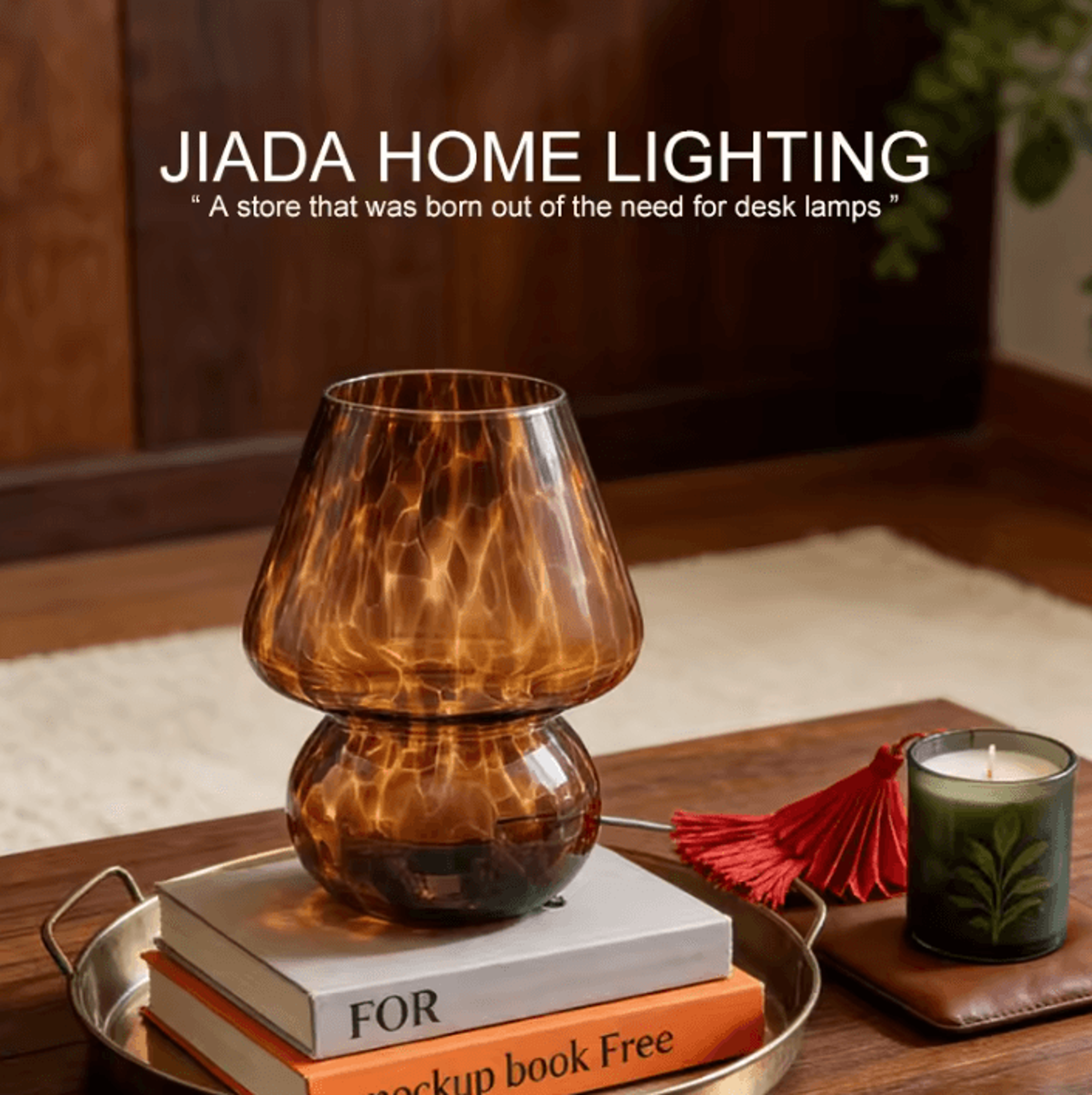 colorful glass mushroom table lamp cream style decorative bedside light