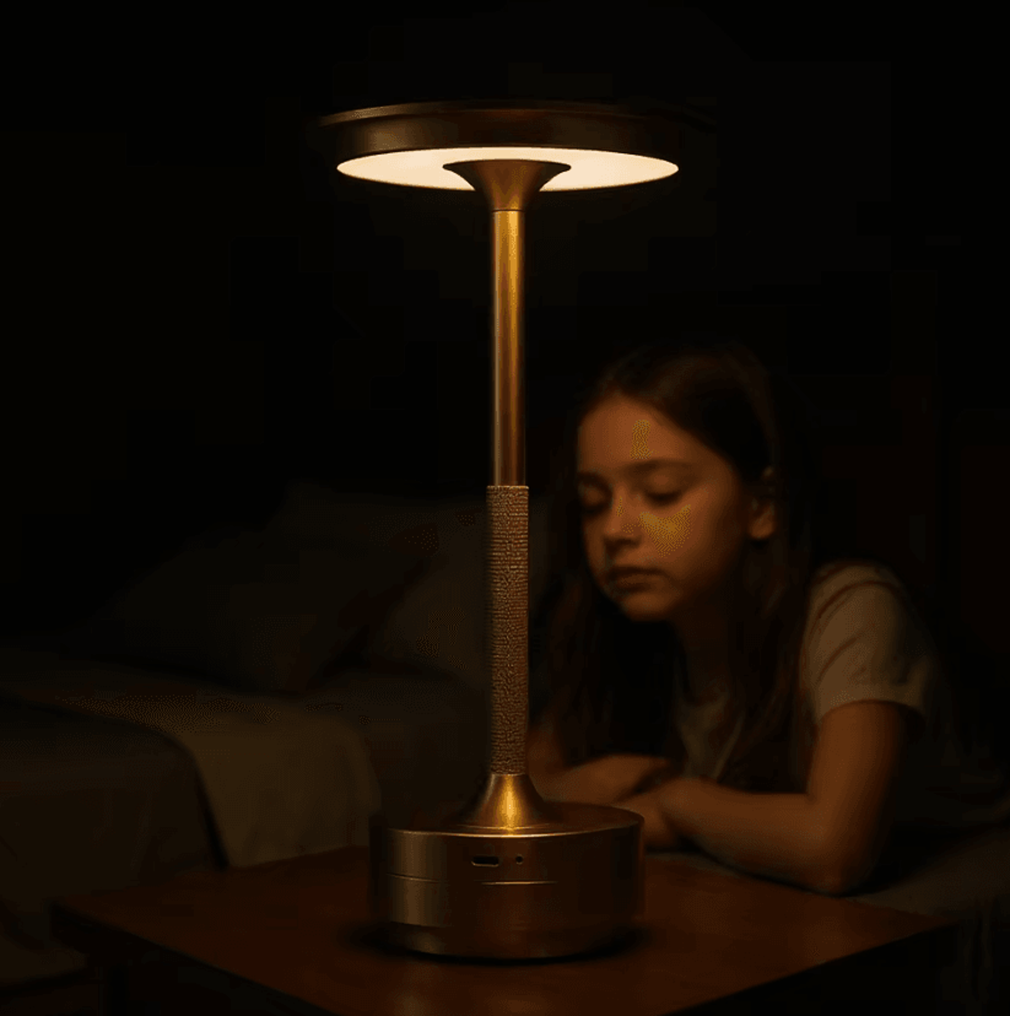 rechargeable led table lamp with touch control 3 color dimmable desk light