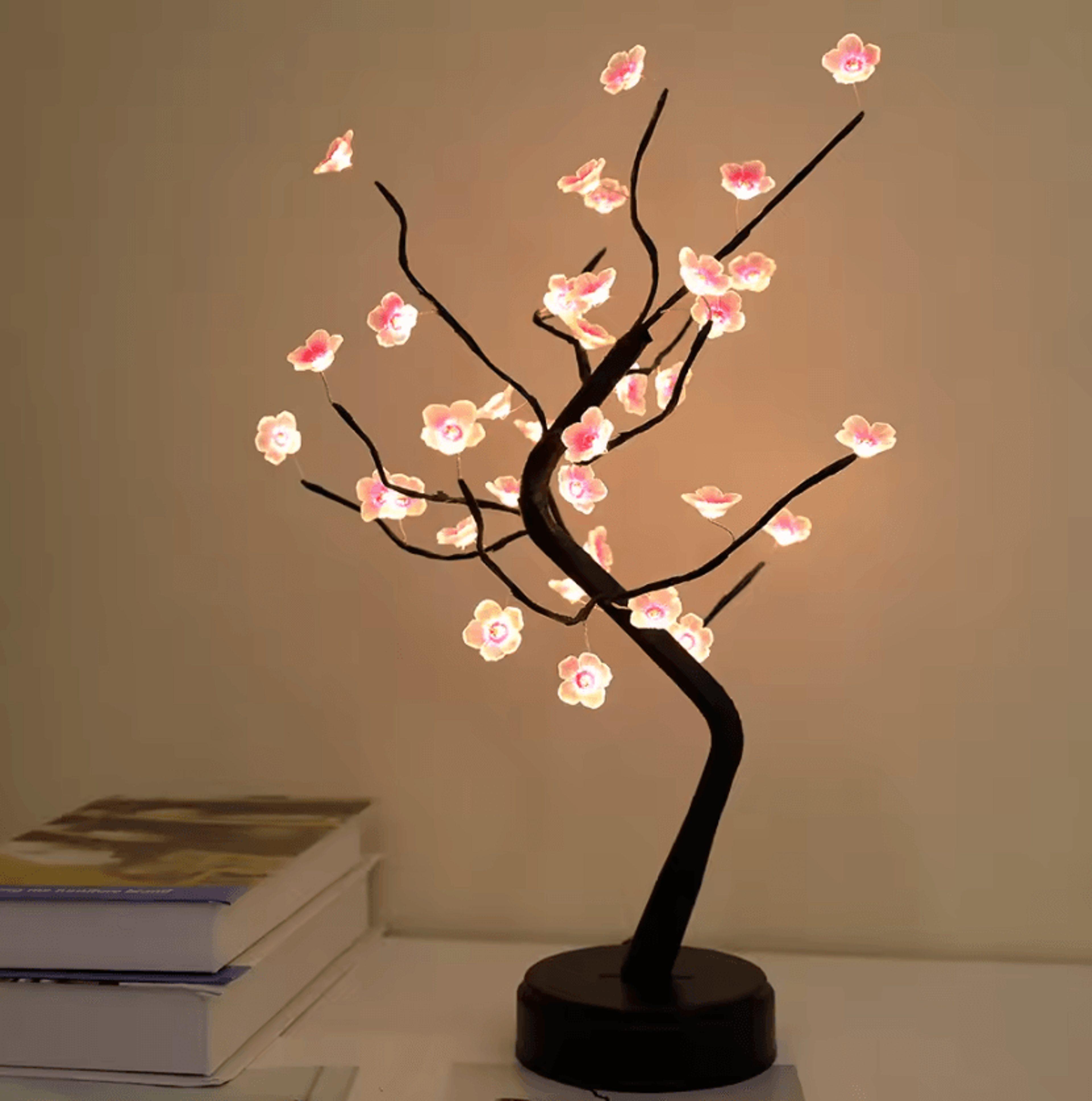 led cherry blossom bonsai tree lamp usb and battery powered decorative night light