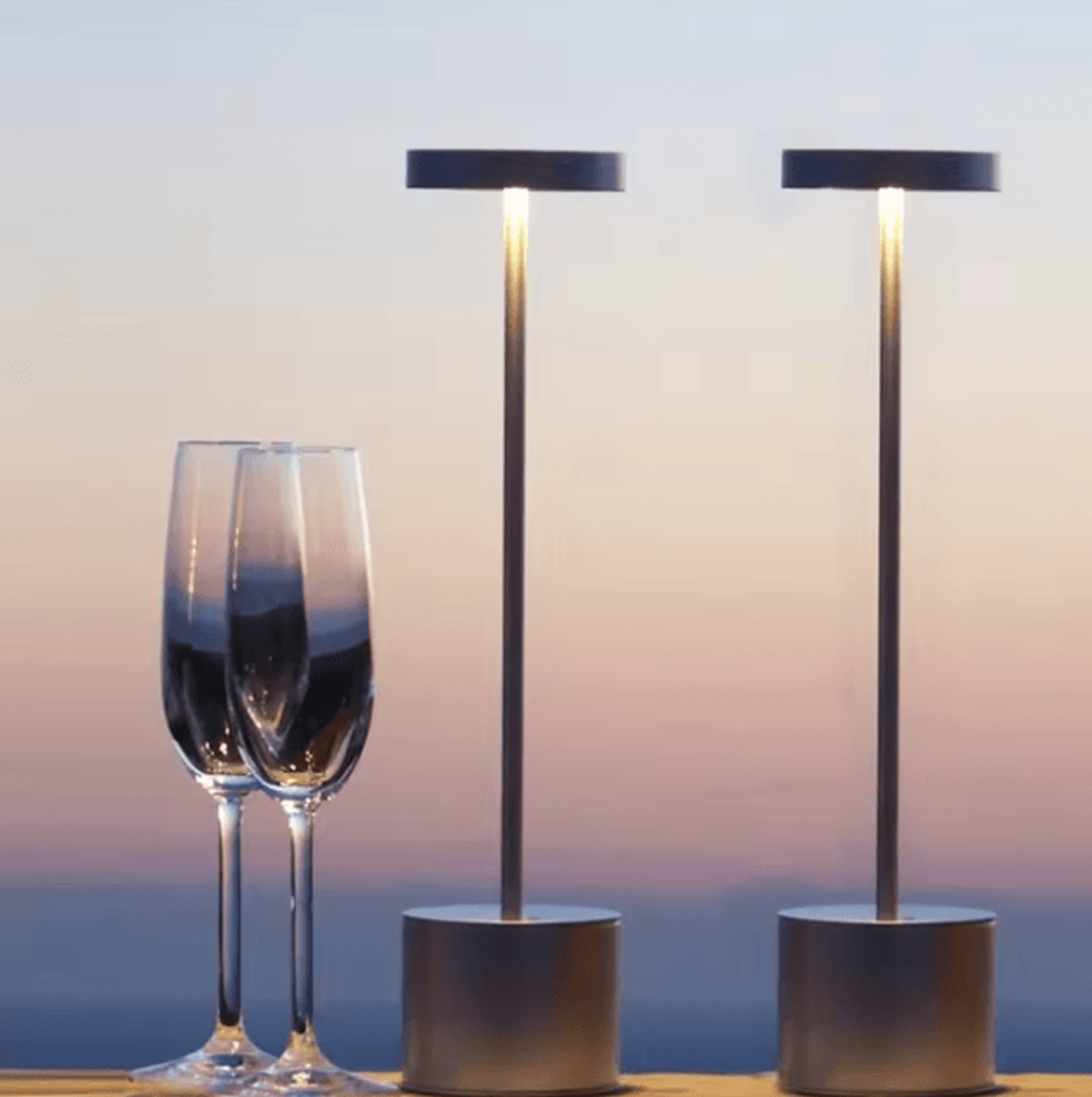 portable aluminum led table lamp usb rechargeable cordless dimmable light