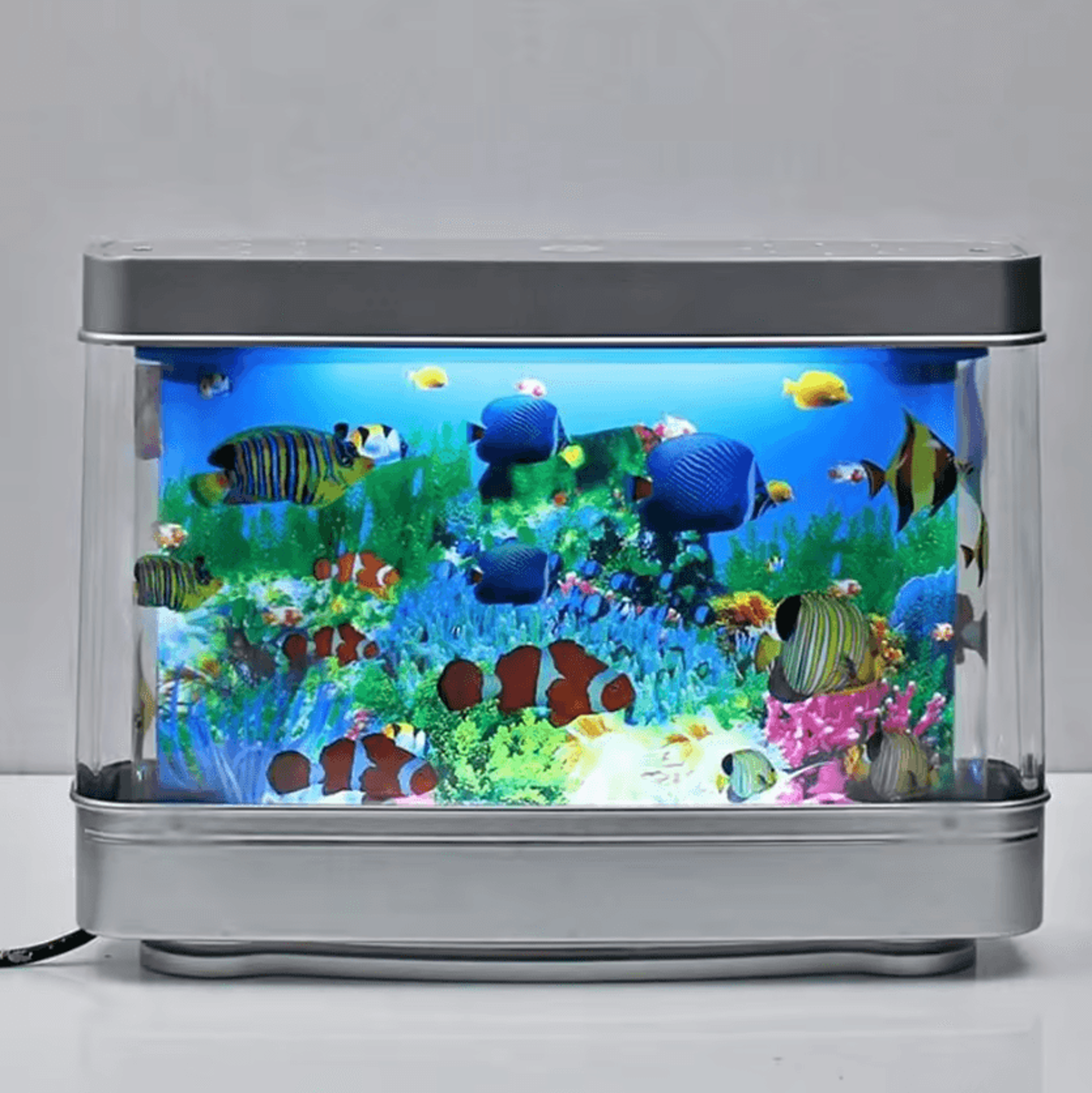 artificial tropical fish tank led lamp virtual aquarium motion night light