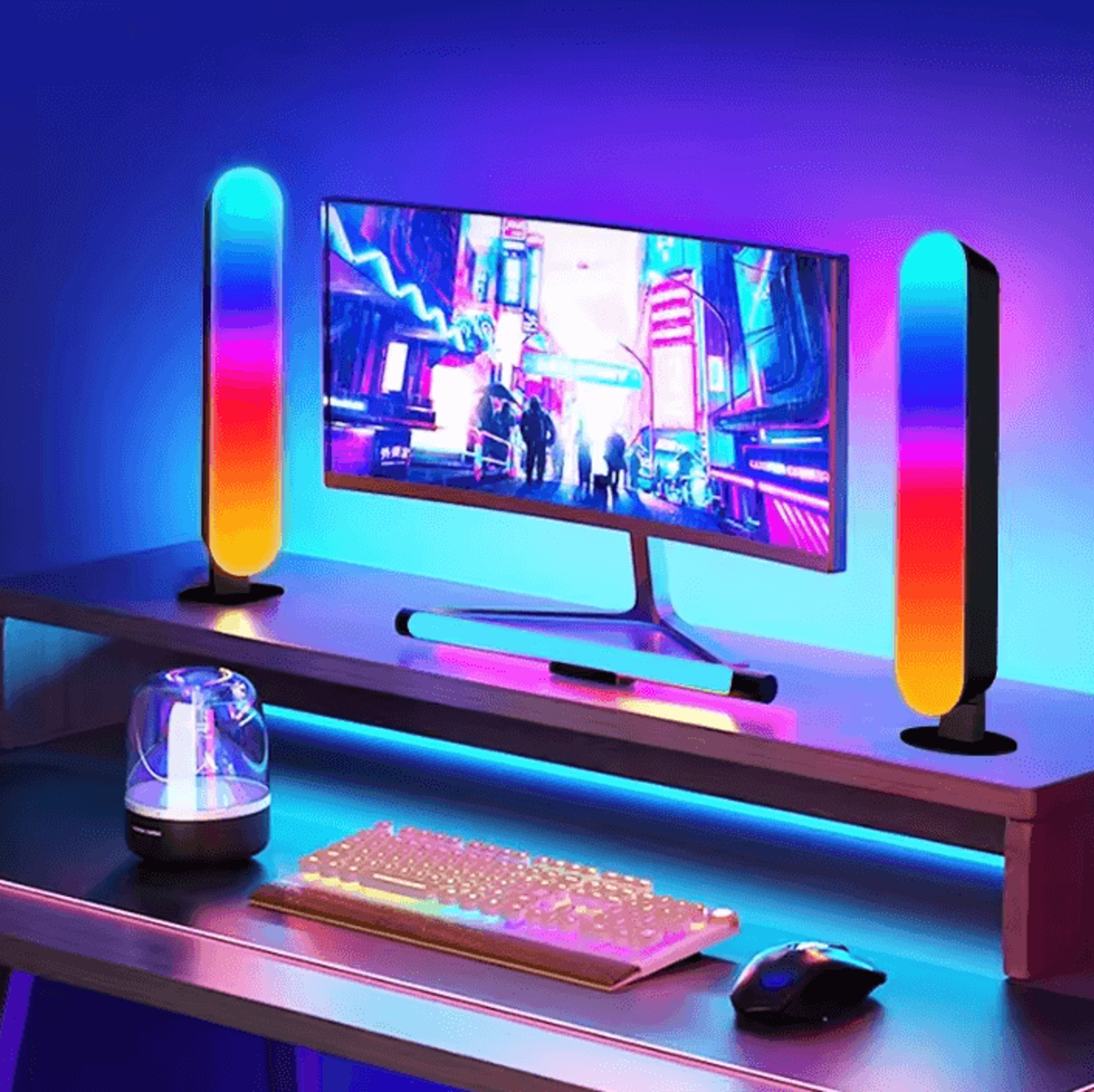 rgb smart light bar usb desktop ambient light with remote control