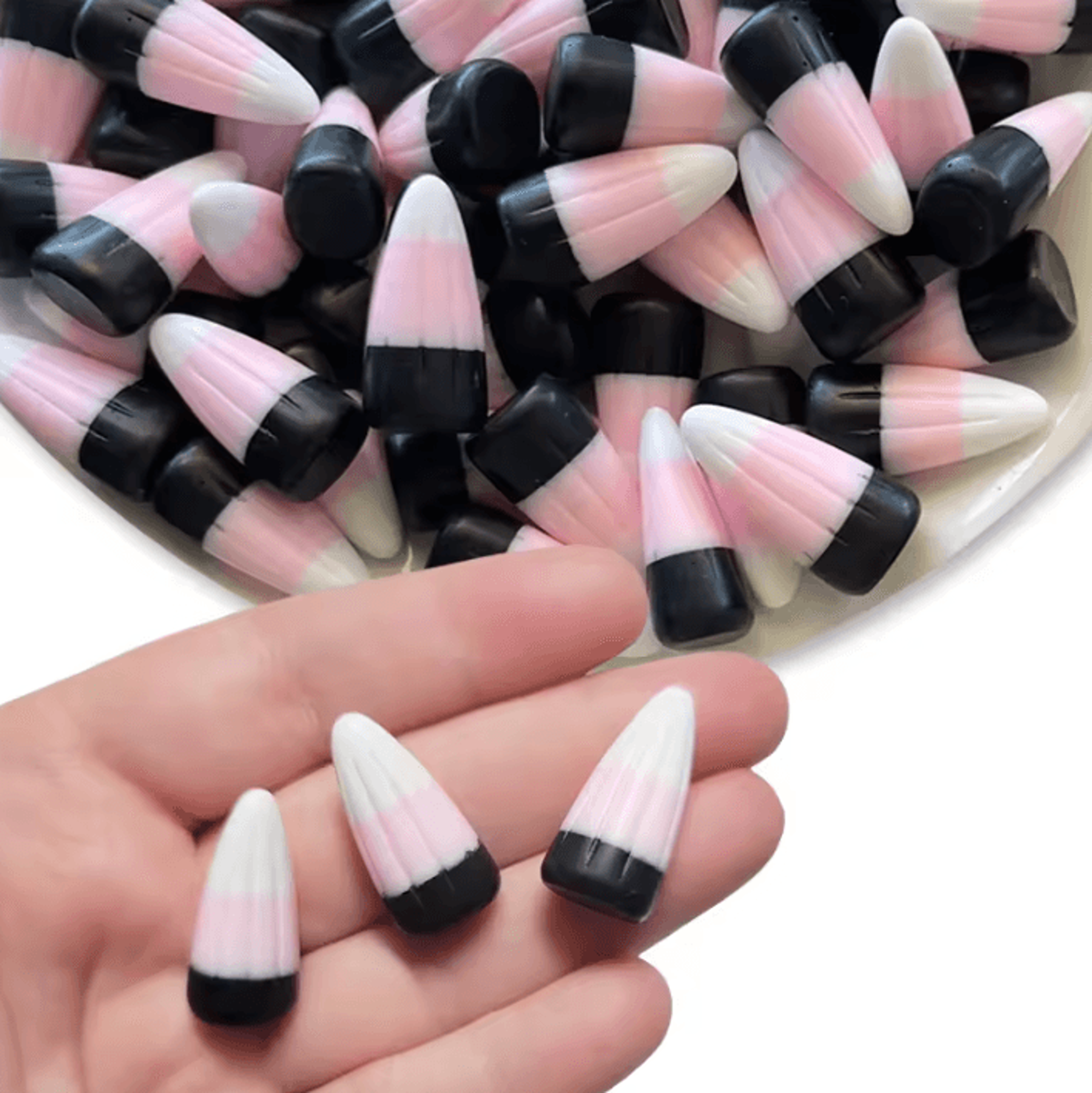 5pcs mini pink candy corn resin decorations halloween diy craft miniatures
