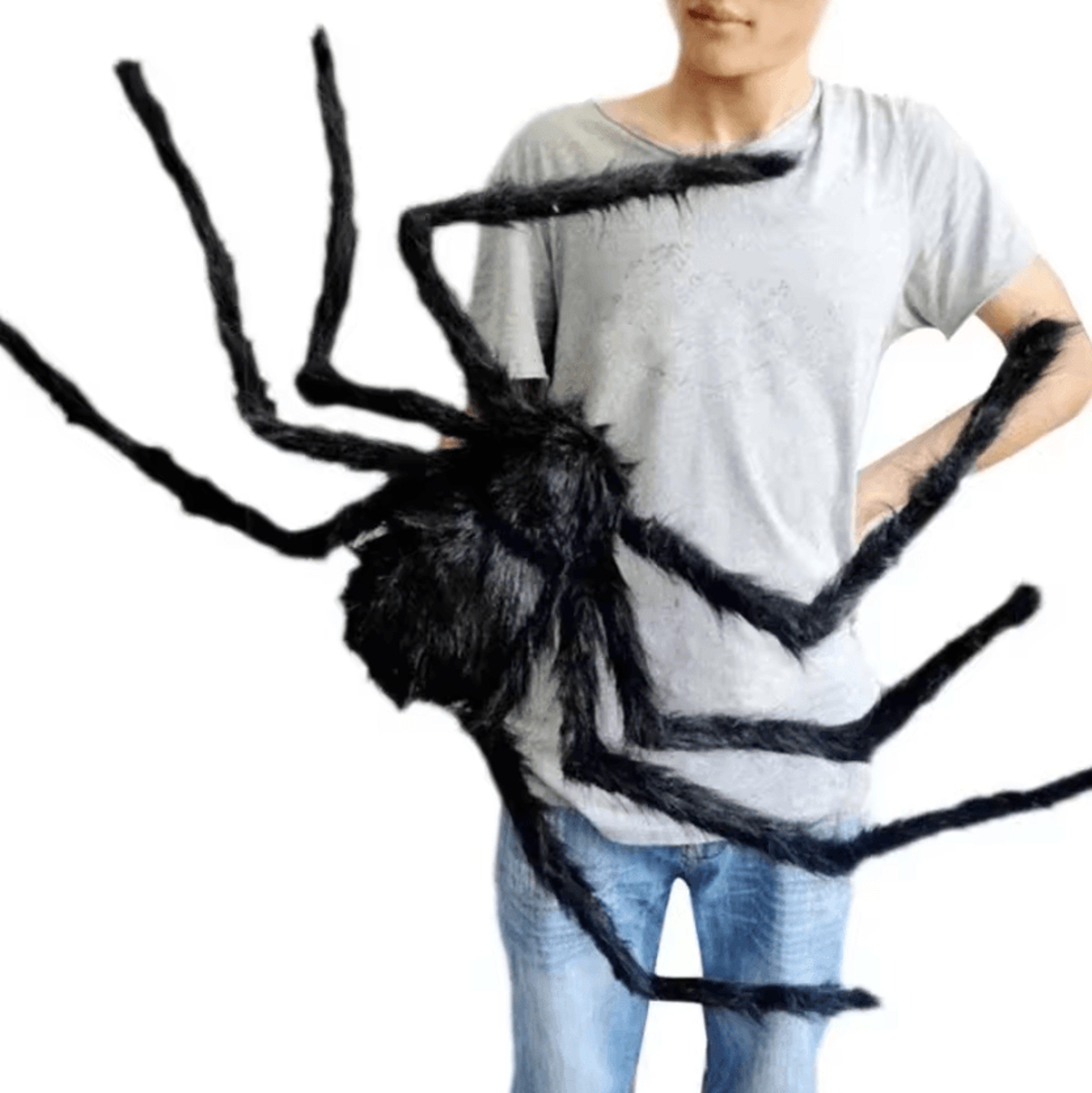giant plush halloween spider decoration indoor outdoor party prop