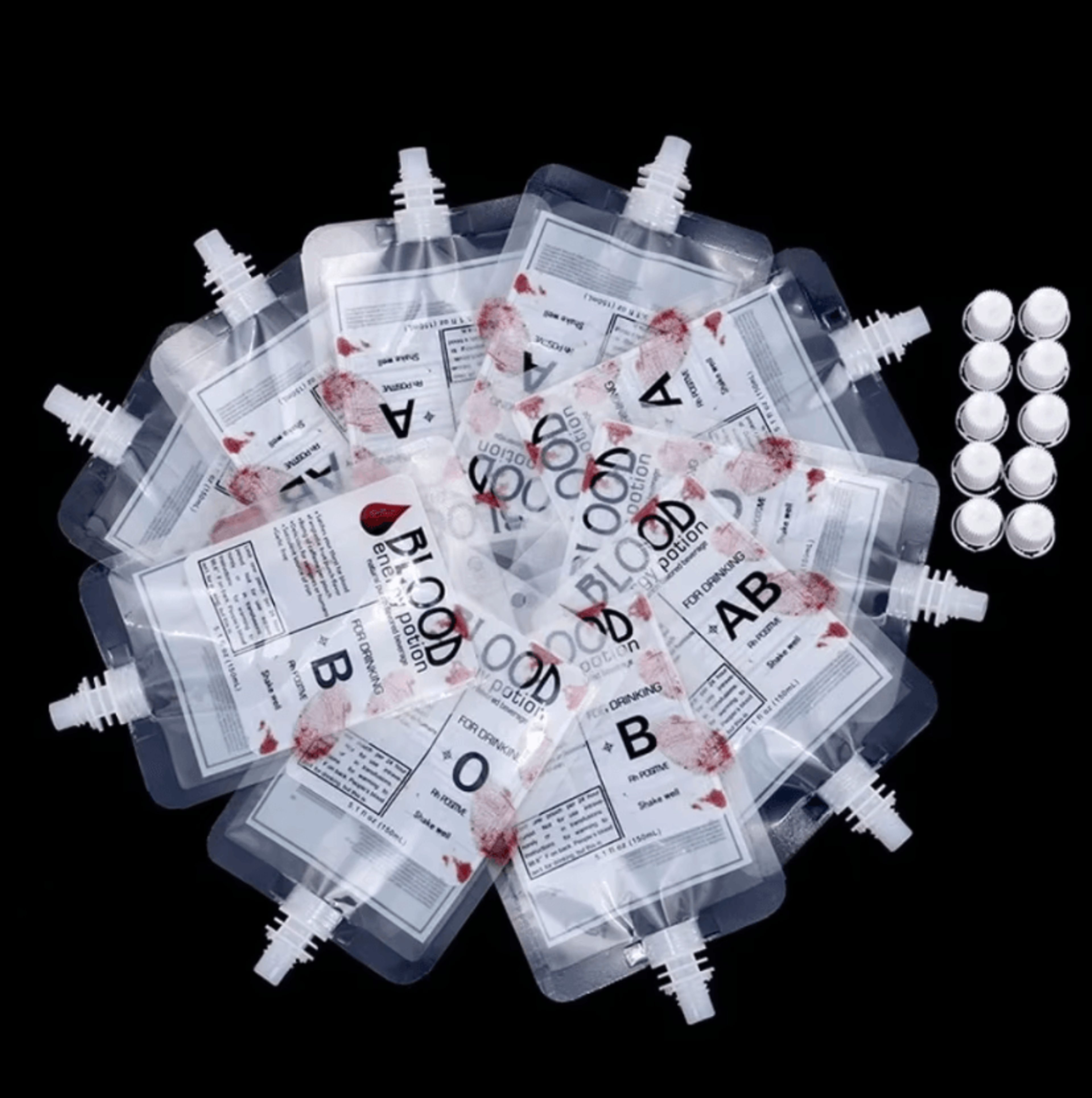 10pcs vampire blood bag drink pouches halloween party beverage containers