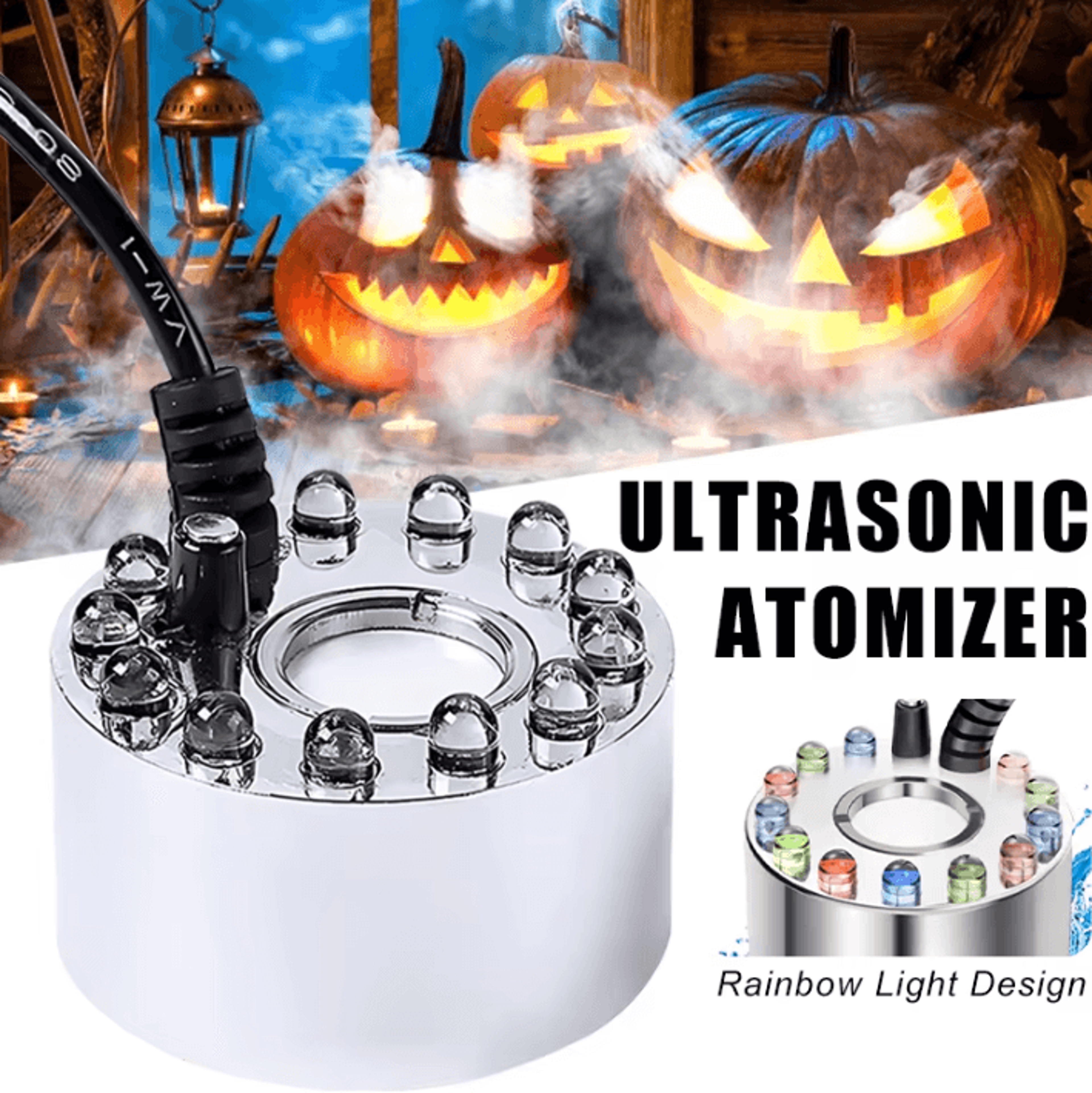 mini led pumpkin fogger mist maker halloween water fountain decoration