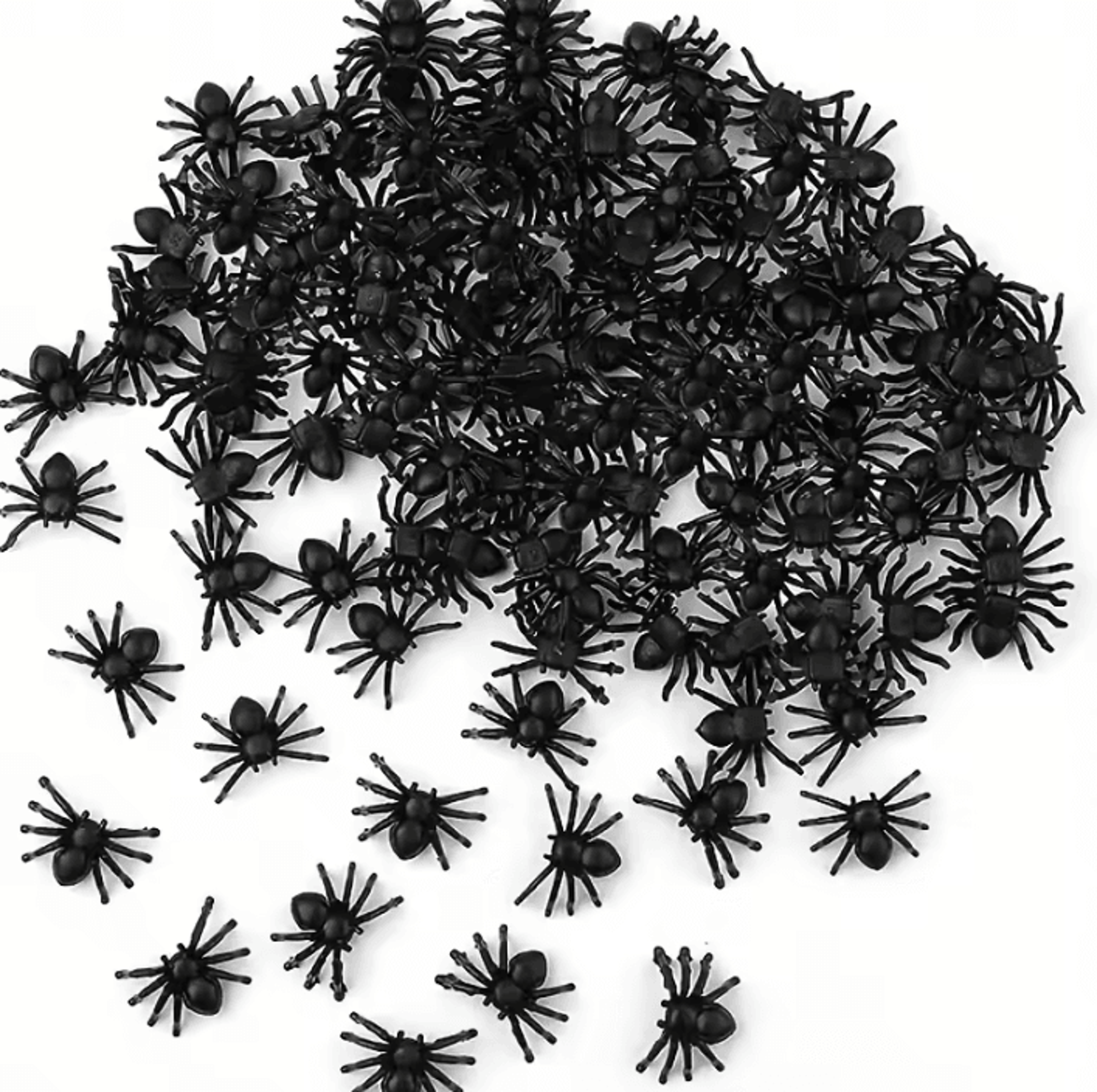 100pcs realistic mini black plastic spiders halloween prank decorations