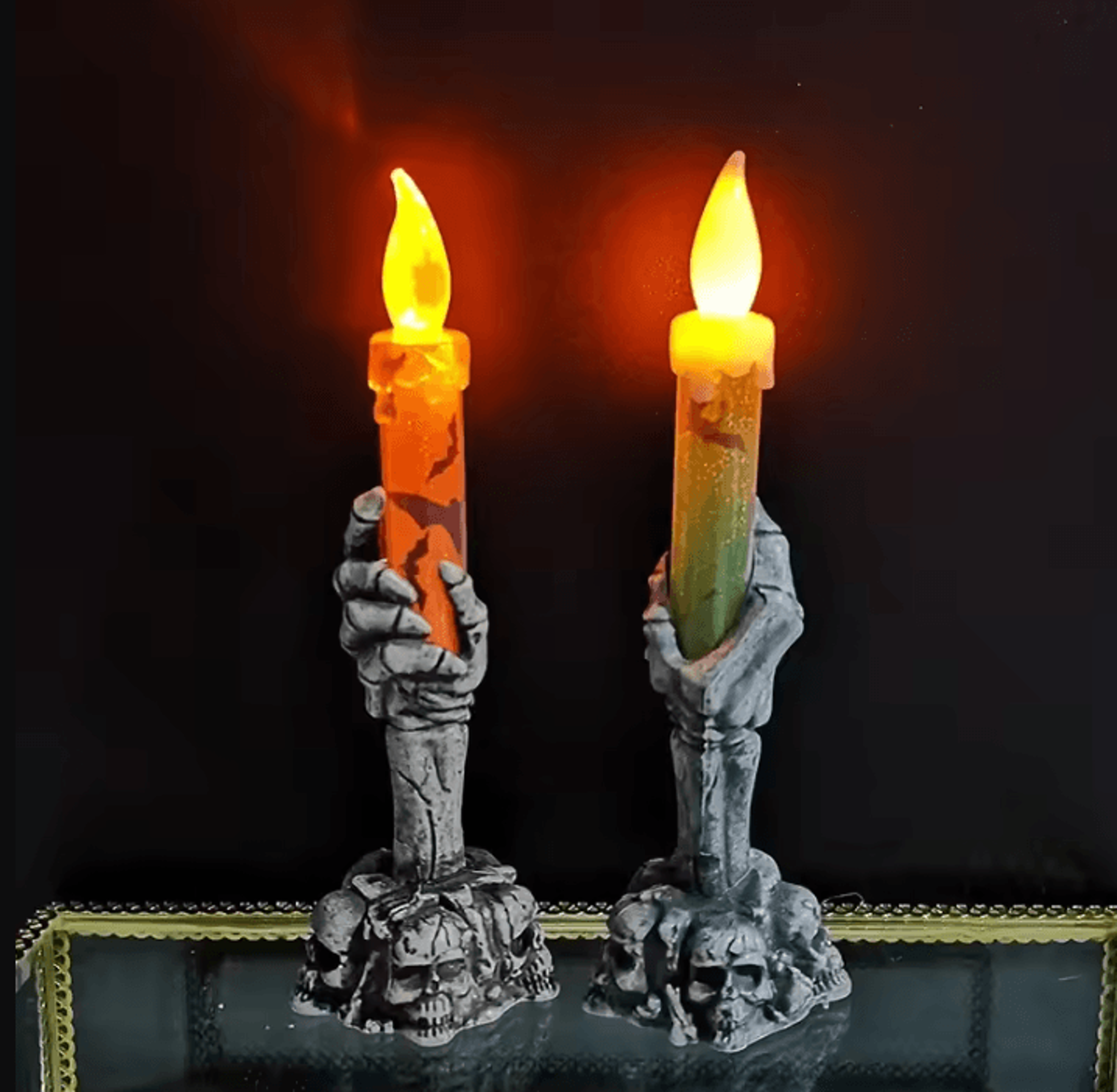 halloween led skeleton hand candle light ghost decoration lamp