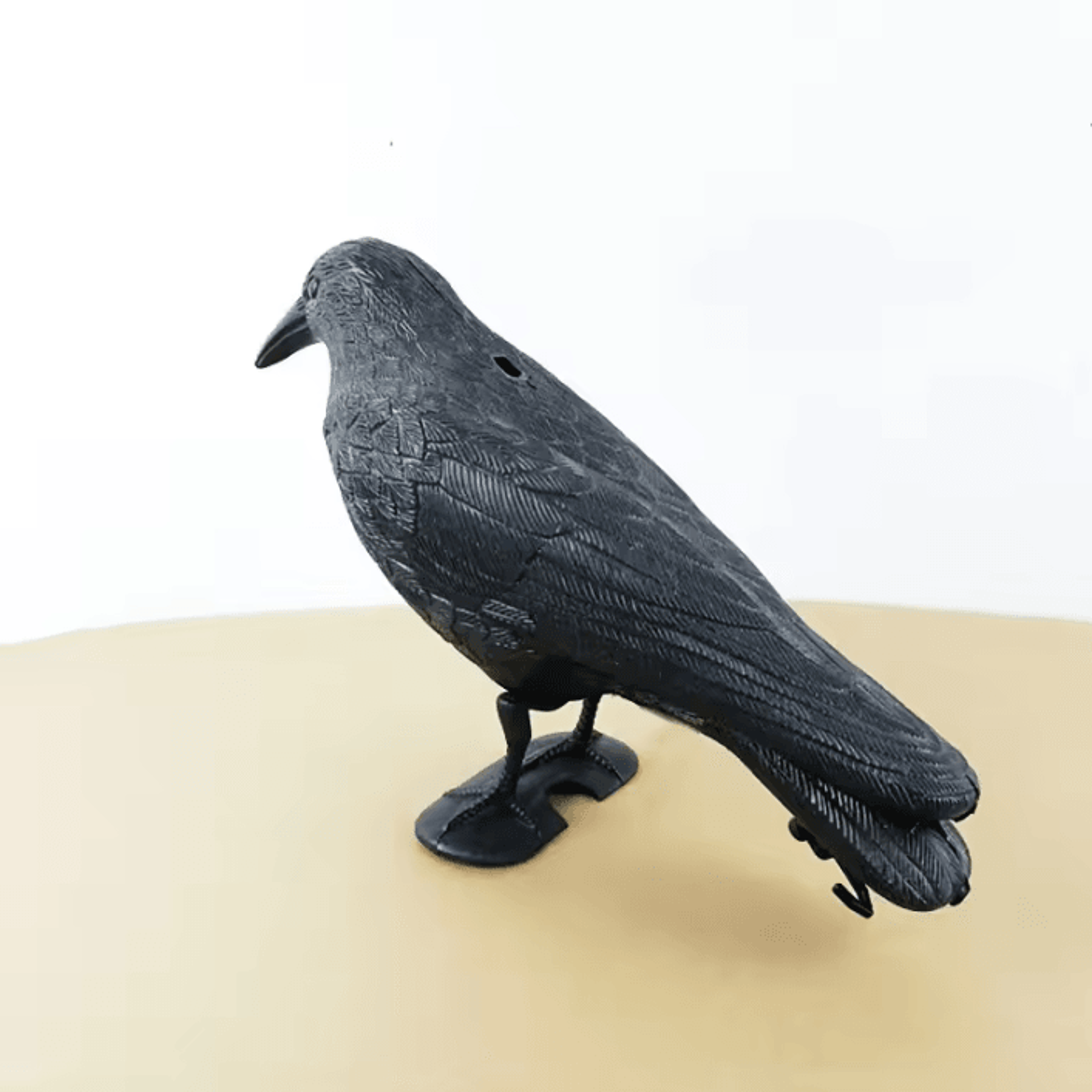 realistic black raven decoy halloween decoration bird repellent prop