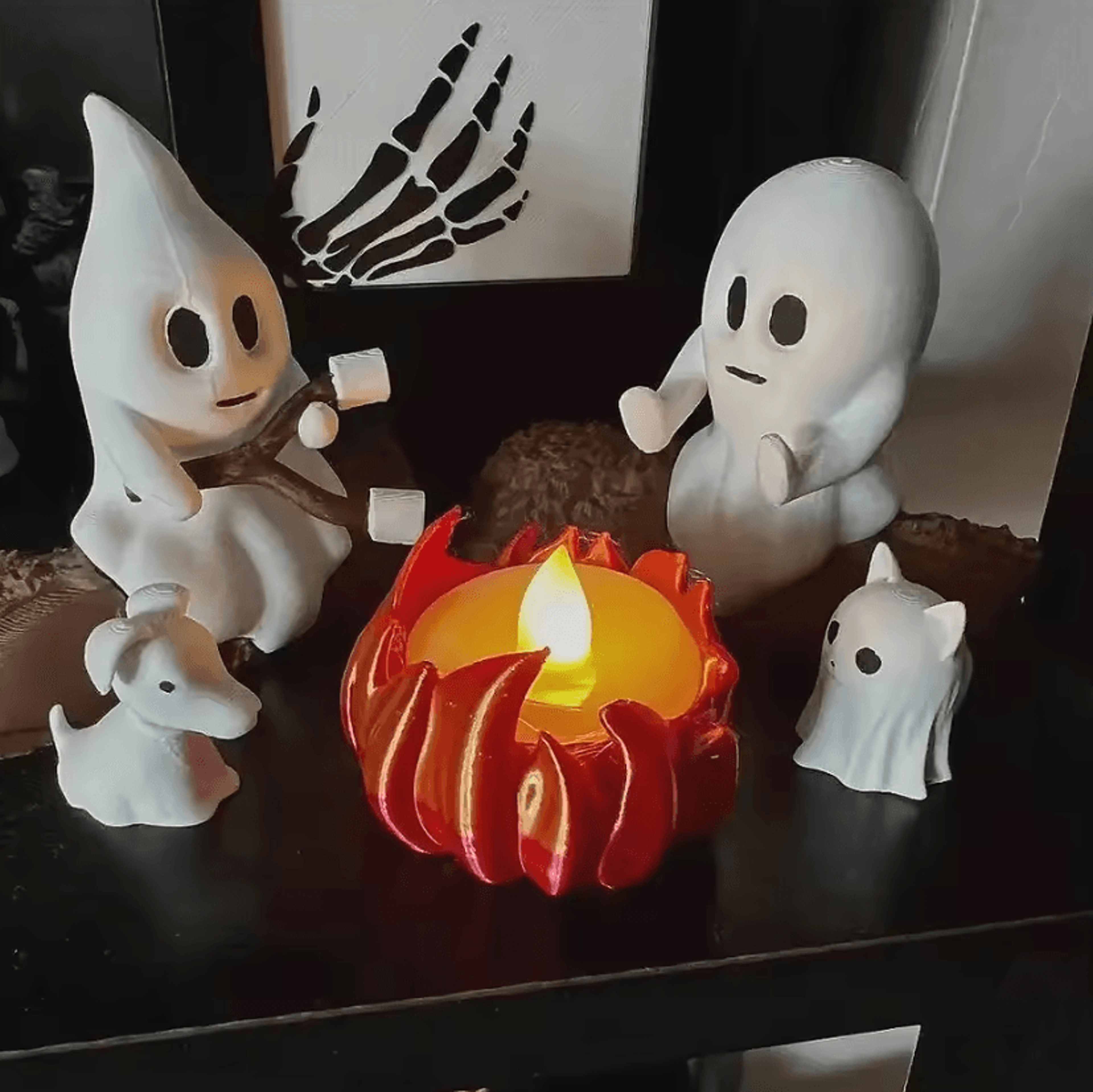 halloween ghost campfire decoration set spooky haunted house party prop