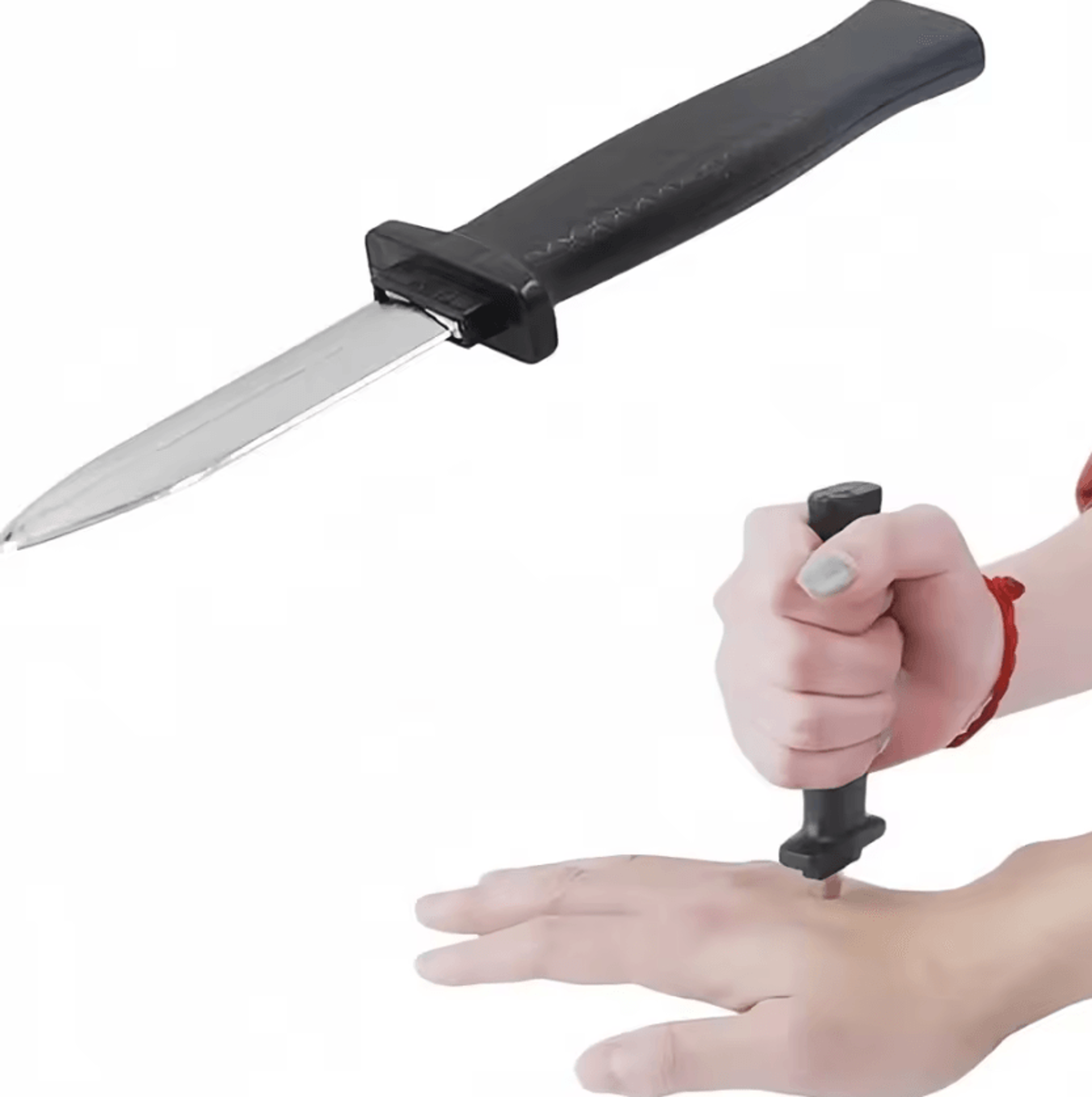 retractable fake knife prop – retractable fake knife for halloween costumes, pranks & magic tricks