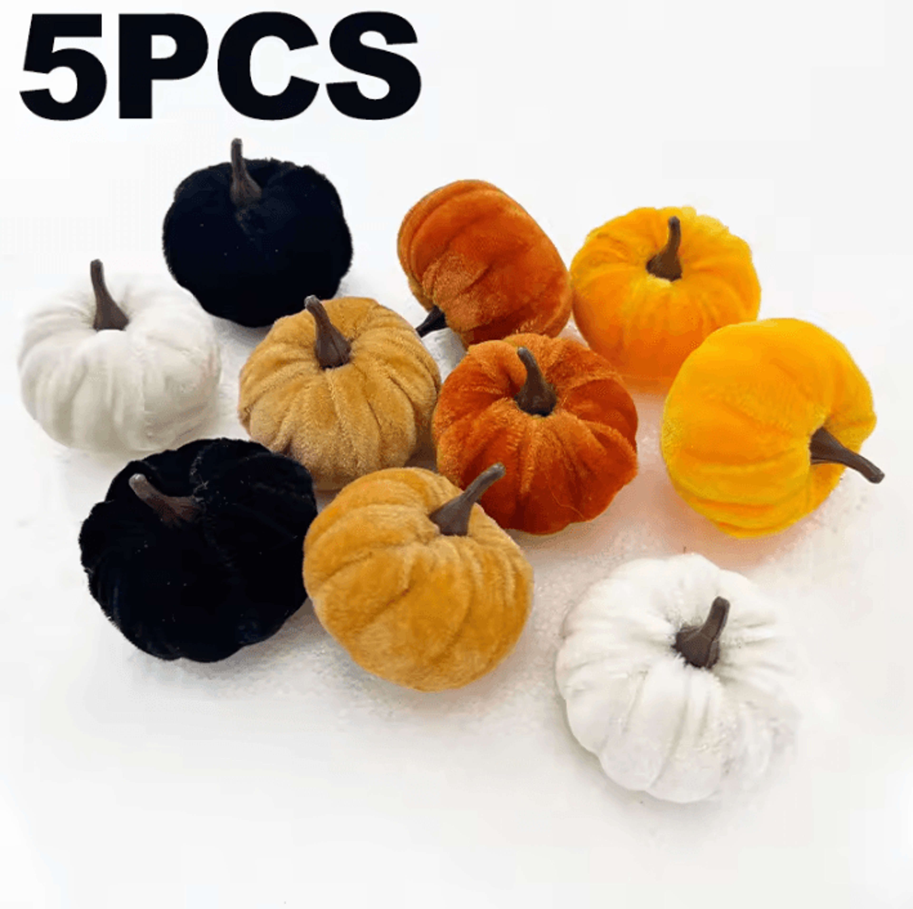 5pcs artificial pumpkin set – halloween pumpkins foam tabletop decorations for home & party decor